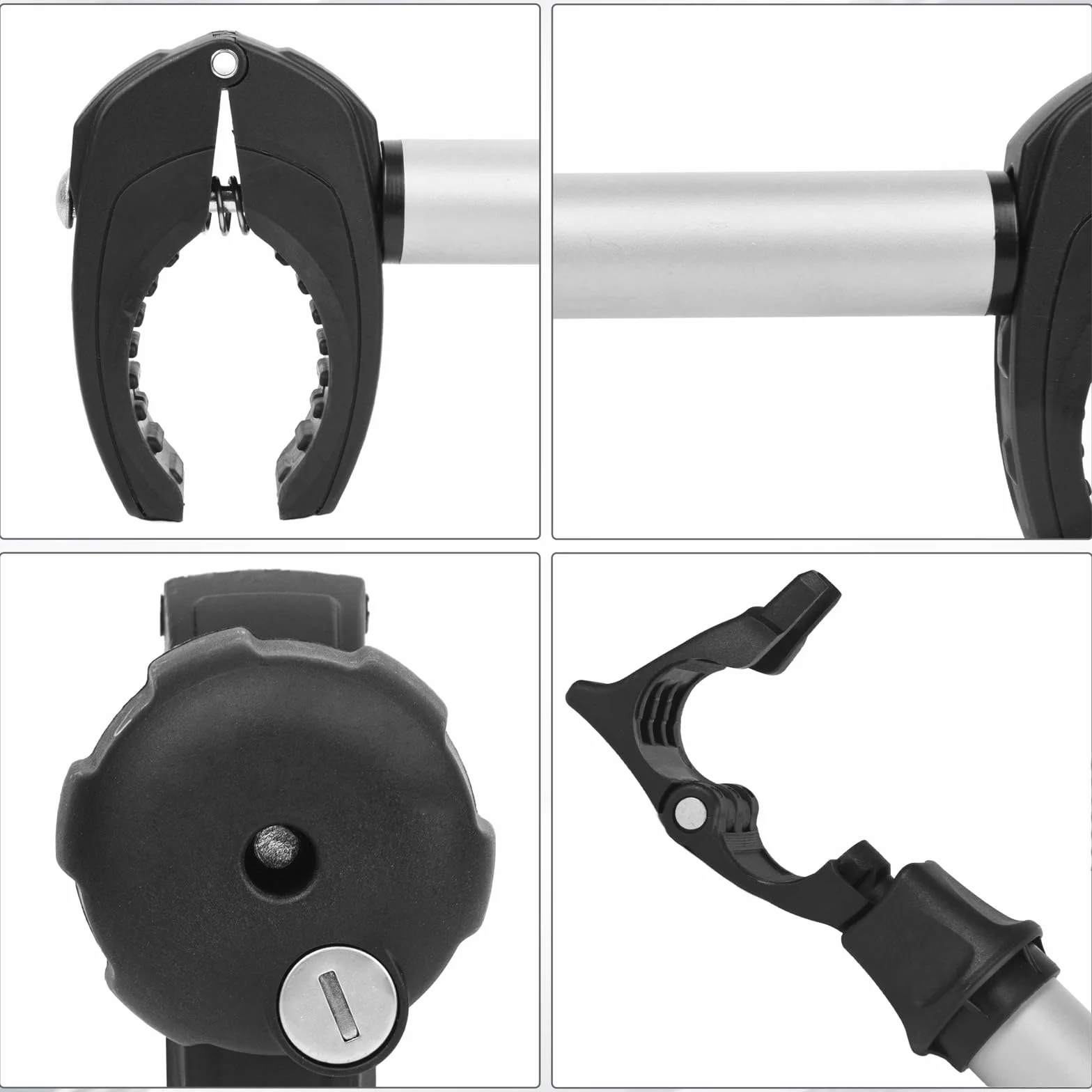 Soporte de bastidor para portabicicletas universal corto 25 cm aluminio cierre tubo U Ø 2,5-3 cm bicicleta 3-6 cm