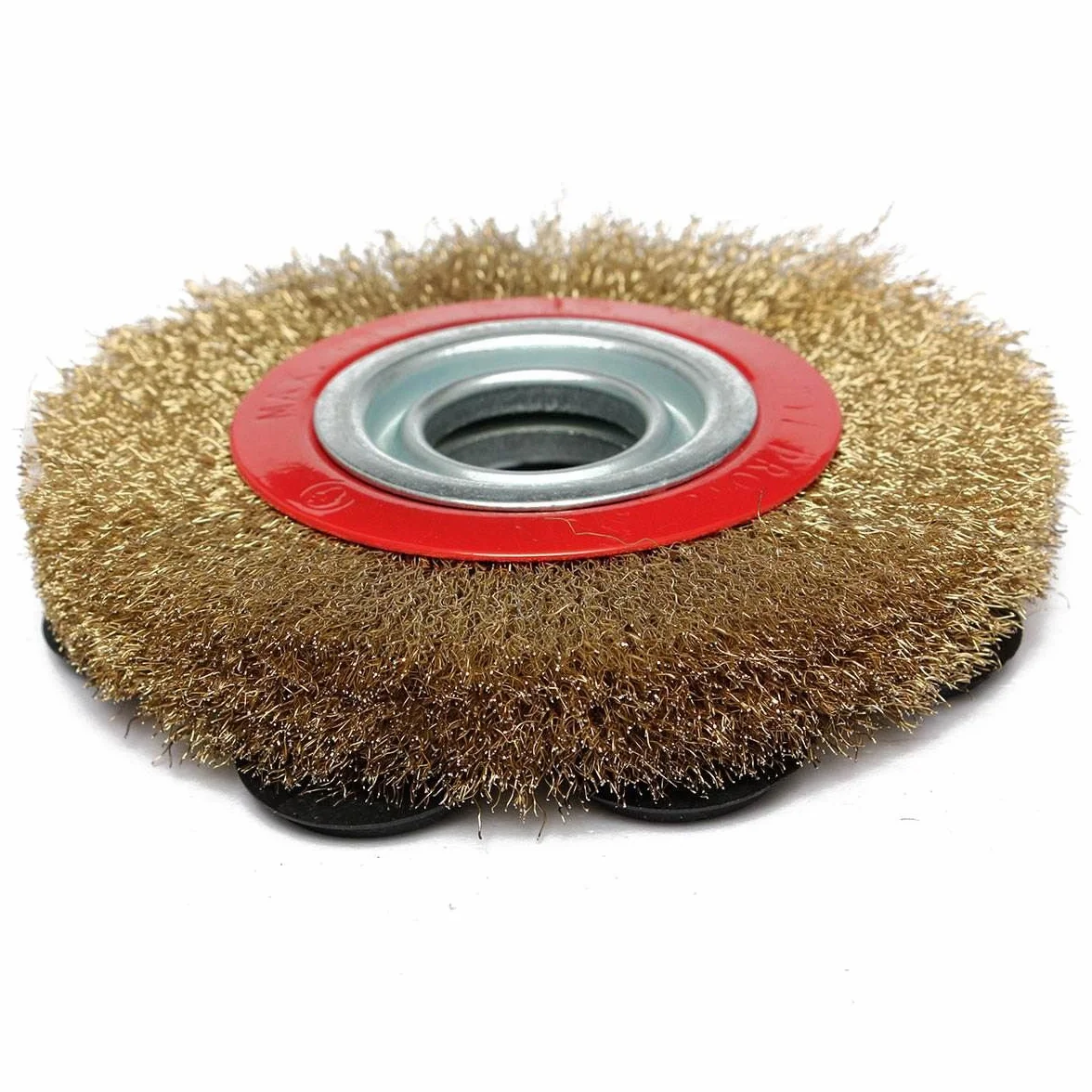 1 cepillo de rueda de alambre plano de acero de 200 mm con 10 anillos para lijadora de mesa pulidora