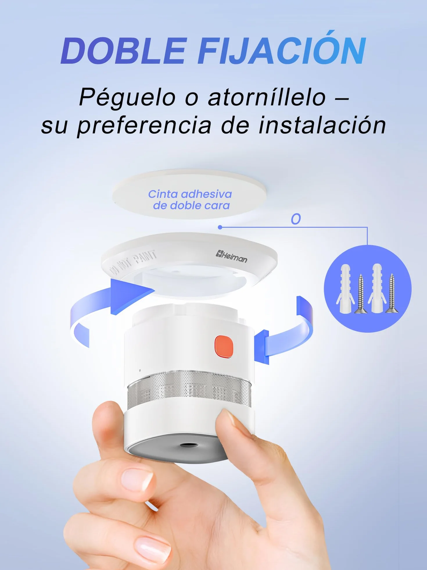 Heiman Detector de Humo Mini Fotoelectrico Alarma de Incendios 10 Años CE DBI UKCA Reddot 5 Unidad