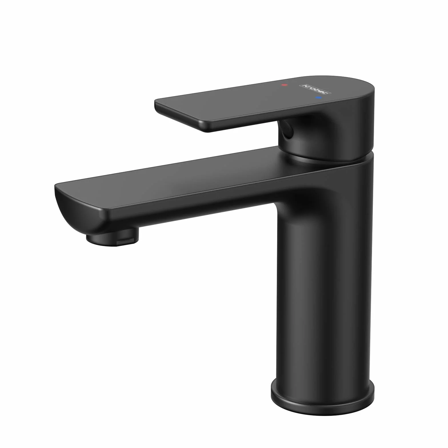 Korec Grifo de baño,Grifo de Lavabo,Grifo Monomando de Lavabo, Grifo Monomando Lavabo,Grifo Lavabo,Núcleo de válvula de latón y cerámica,Conexión EU 3/8″(negro mate).