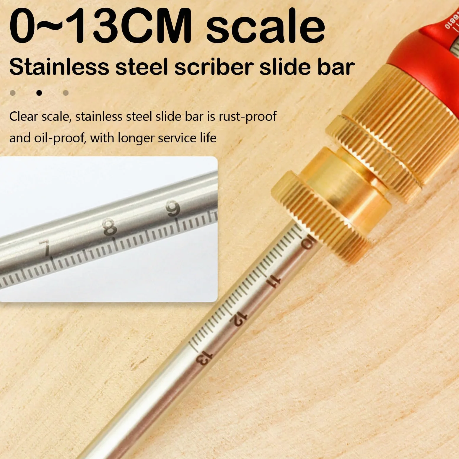 Calibre De Marcado, Herramienta De Marcado Con Función De Microajuste Calibre De Marcado Calibre De Marcado De Metal Cuchilla Para Madera Blanda Y Madera Dura Marcado De Ruedas