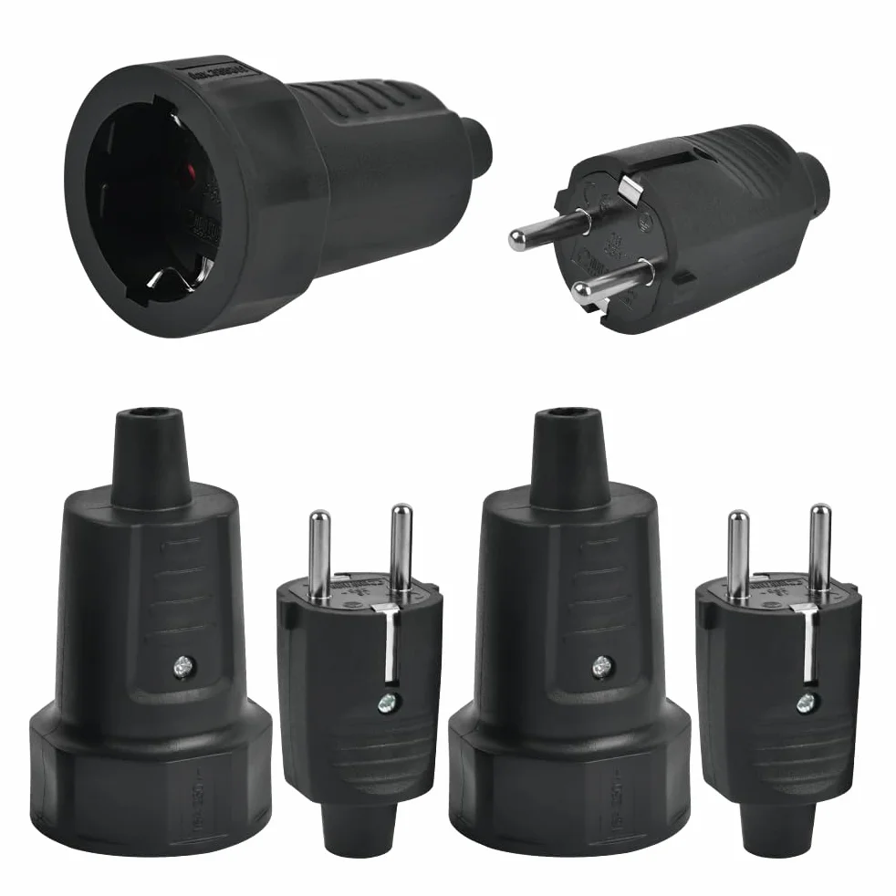 TIMESETL Enchufe Macho y Hembra IP44 16A/250V Exterior Impermeable para Cables 6-10MM