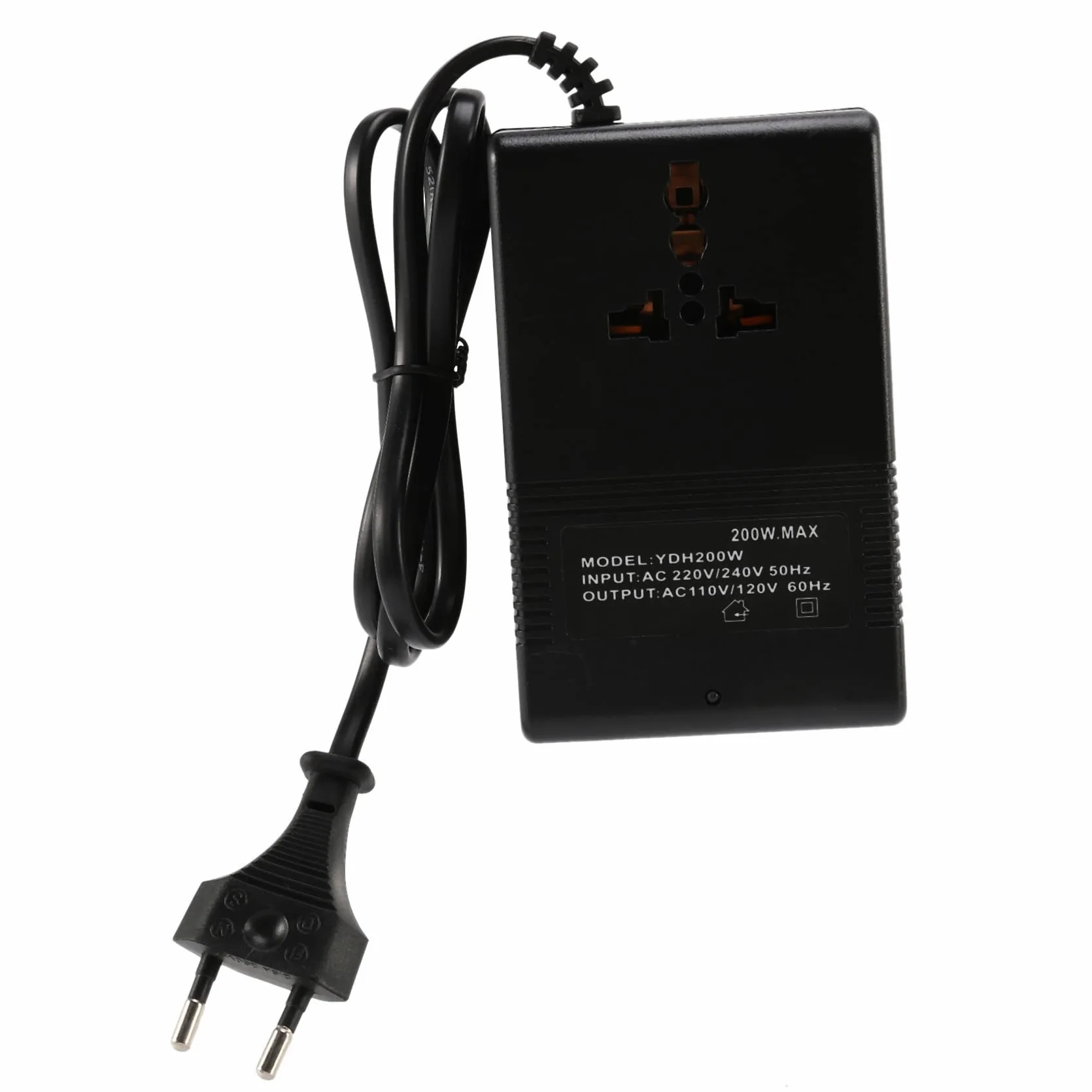 Transformador Convertidor de Voltaje de 200W Reductor 220V 110V AC Reductor Convertidor de Voltaje de Viaje Convertidor Enchufe de la UE