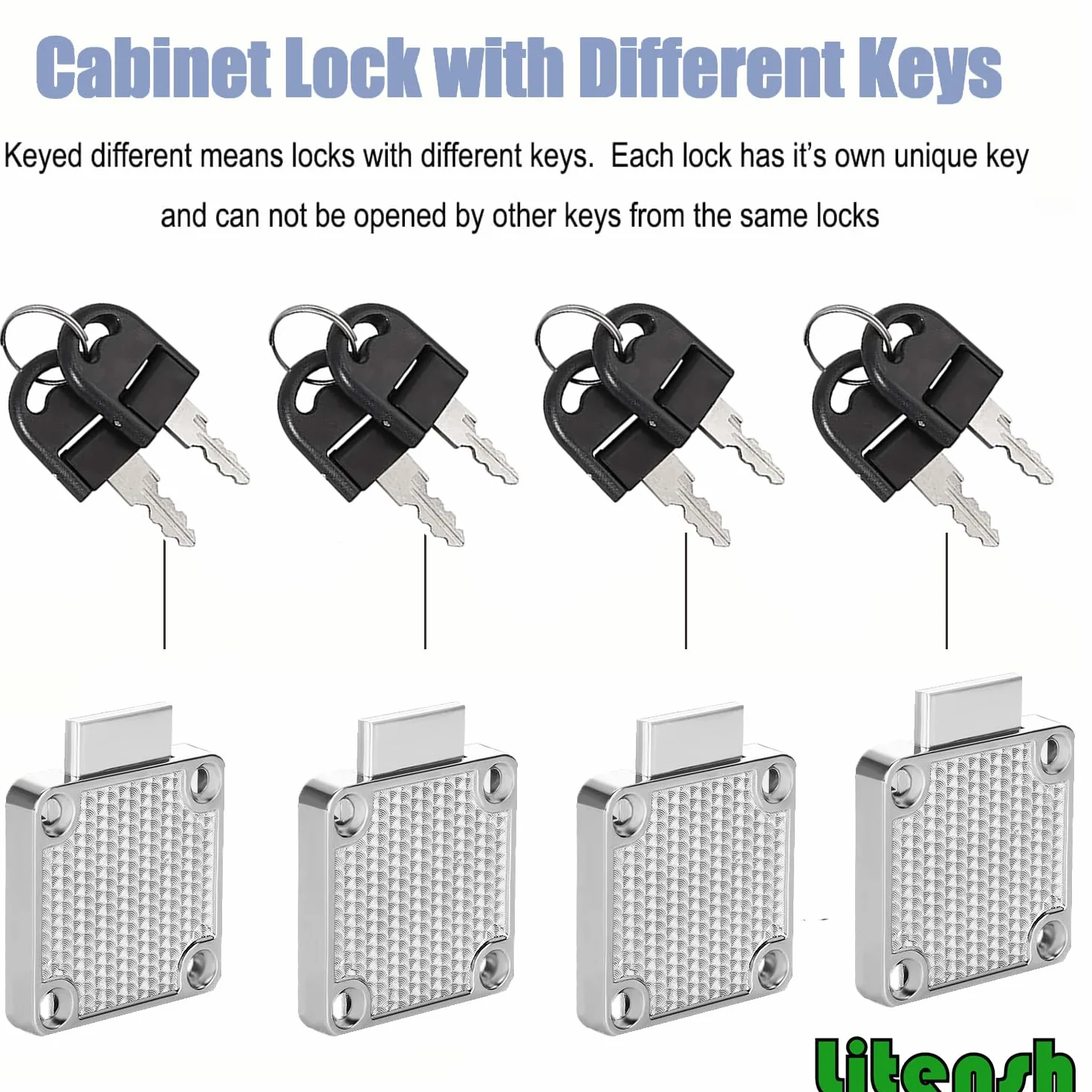 Cam Lock 22mm Cerradura de Seguridad para Gabinete con Llave Muebles Armario Buzón