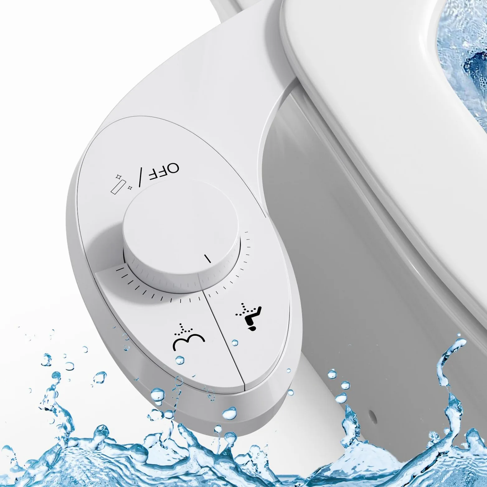 Bidet Portatil para WC,Bidet para WC No Eléctrico Ultrafino y Bidet para Doble Boquilla Retráctiles Autolimpiables,Ajustable de Agua Bidé Accesorio para Inodoro