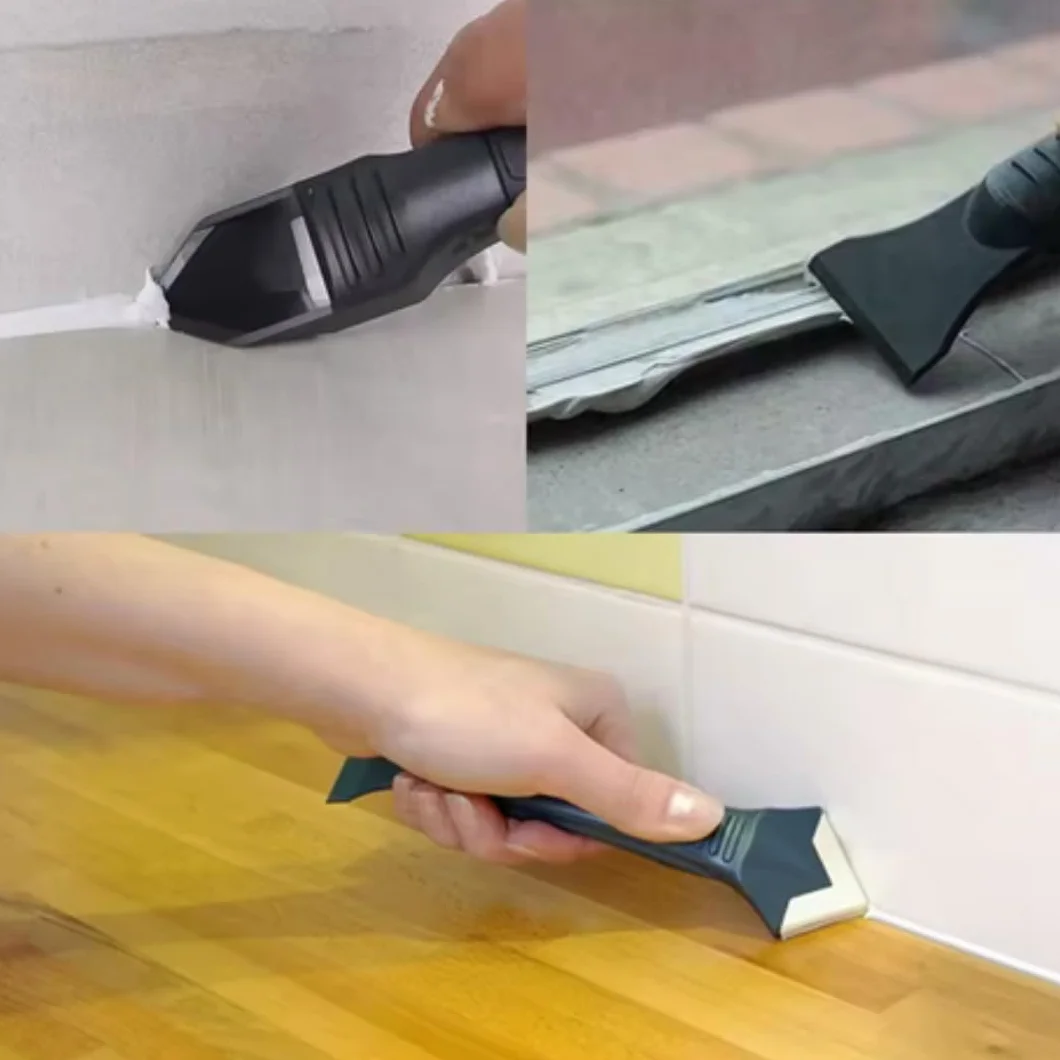 PARENCE. - Herramienta de lechada de silicona 3 en 1 - espátula y raspador de varias brocas para lechada, lechada, resina, acrílico - 5 puntas intercambiables - acabado perfecto