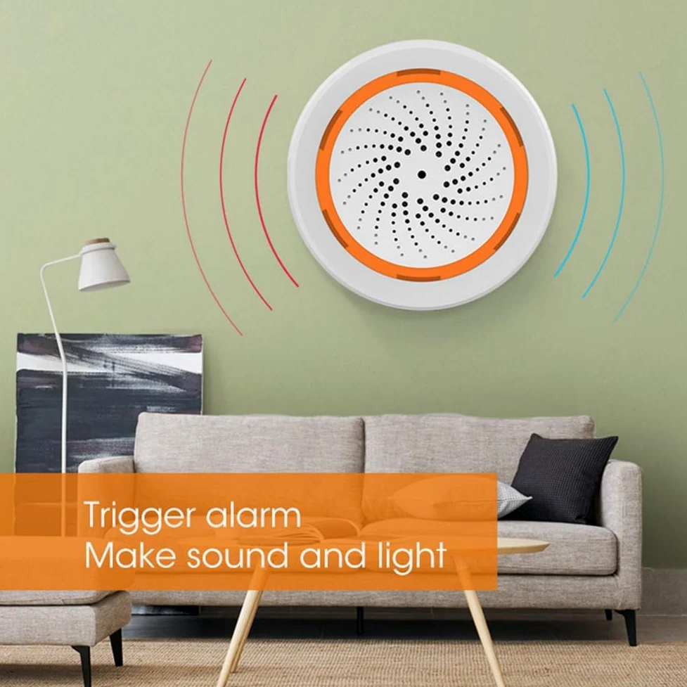 Tuya ZigBee Smart Sound And Light Sirena Sensor Smart Life de Seguridad para el Hogar Tuya Gateway Hub Sirena Alarma para Tuya