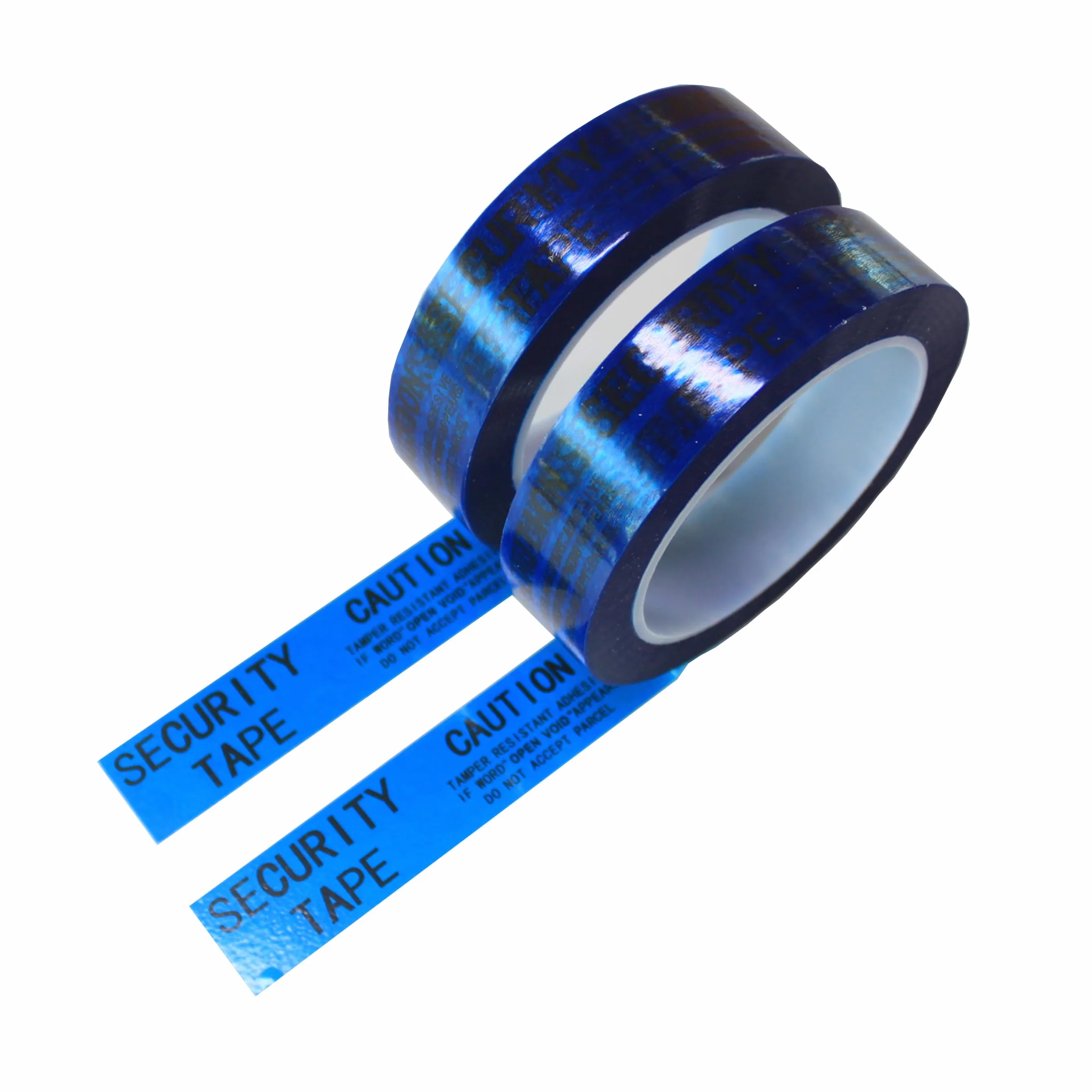 2 rollos Non-transfer de cinta adhesiva de seguridad void a prueba de manipulaciones (1 pulgadas x 55 yards x 2 mil, banda de garantía de seguridad, azul)
