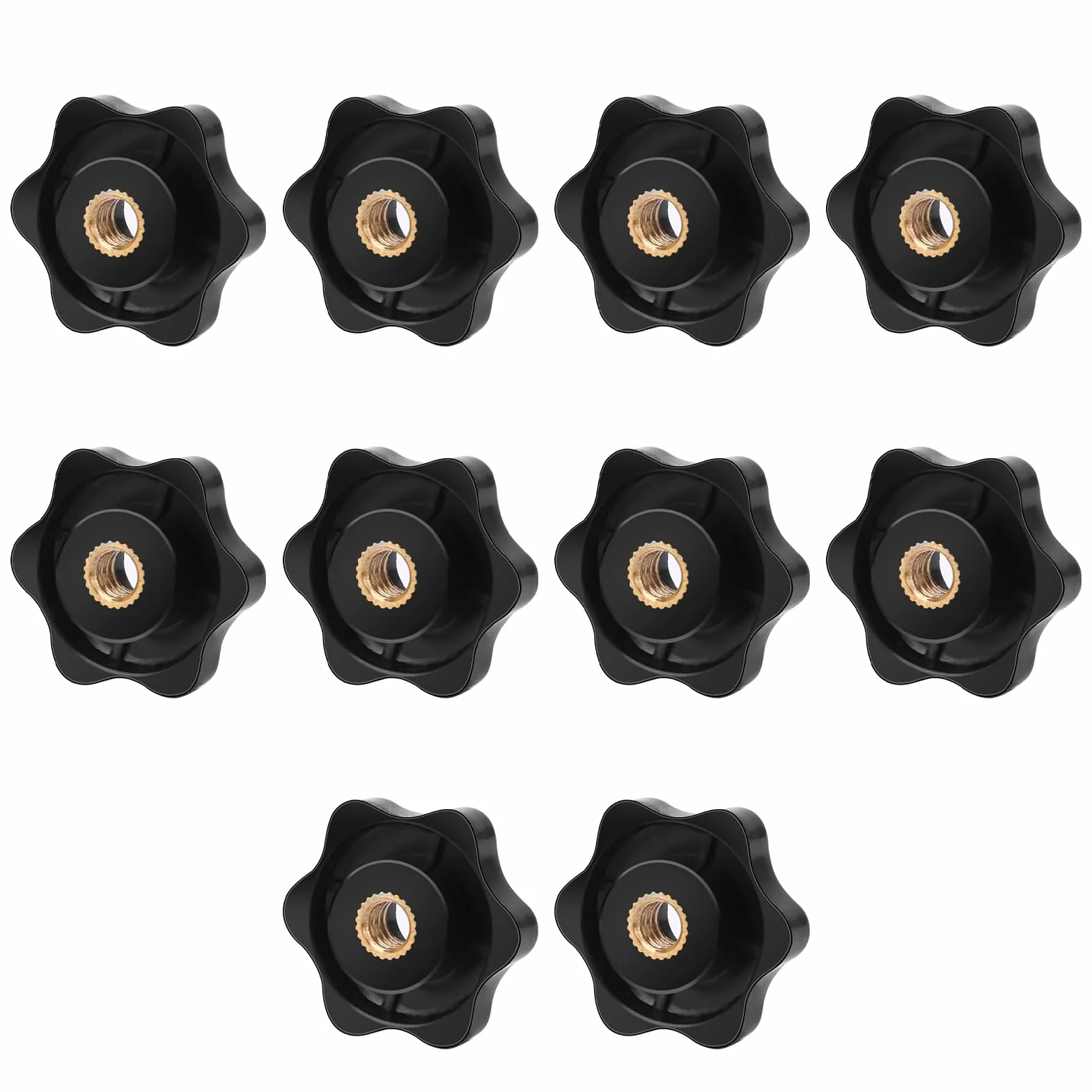 10 tuercas M8 con mango de estrella, color negro, de plástico, tuercas de mariposa m8, para industria mecánica, muebles, equipos electrónicos