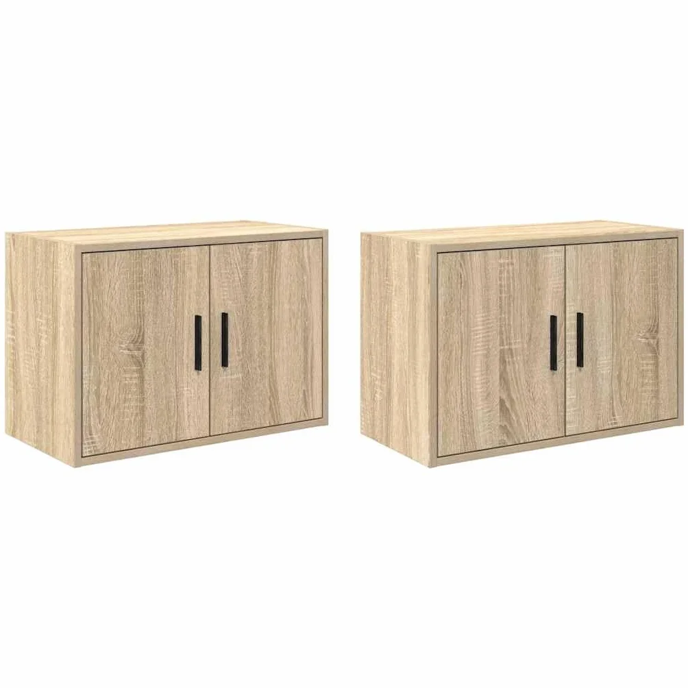 Armarios de pared 2 uds para garaje madera de ingeniería