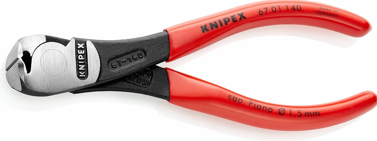 KNIPEX Alicates de corte frontal de fuerza recubiertos de plástico 140 mm, 67 01 140