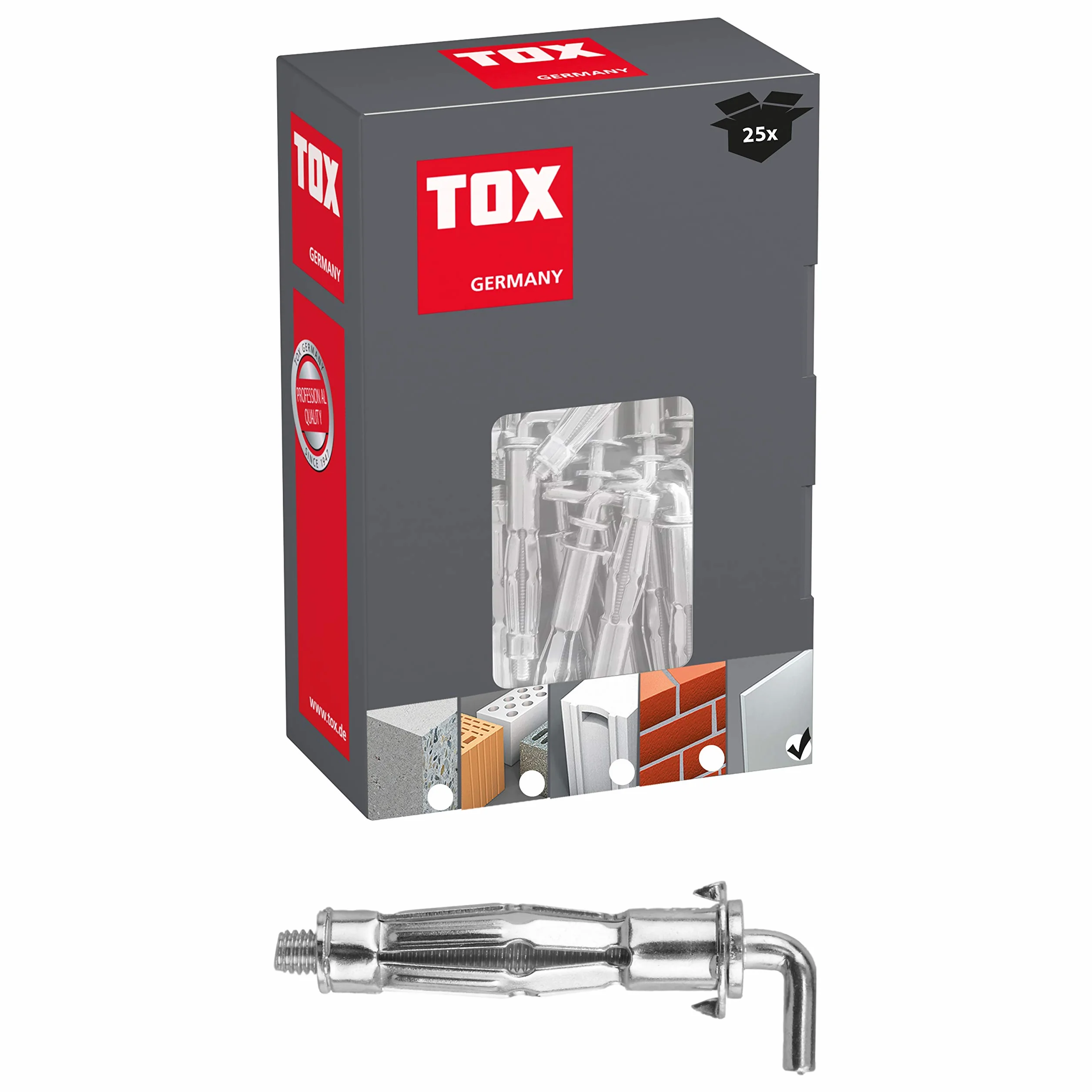 TOX Taco gancho metálico Pirat Skippi-L M6 x 52 mm, 25 piezas, 035101681