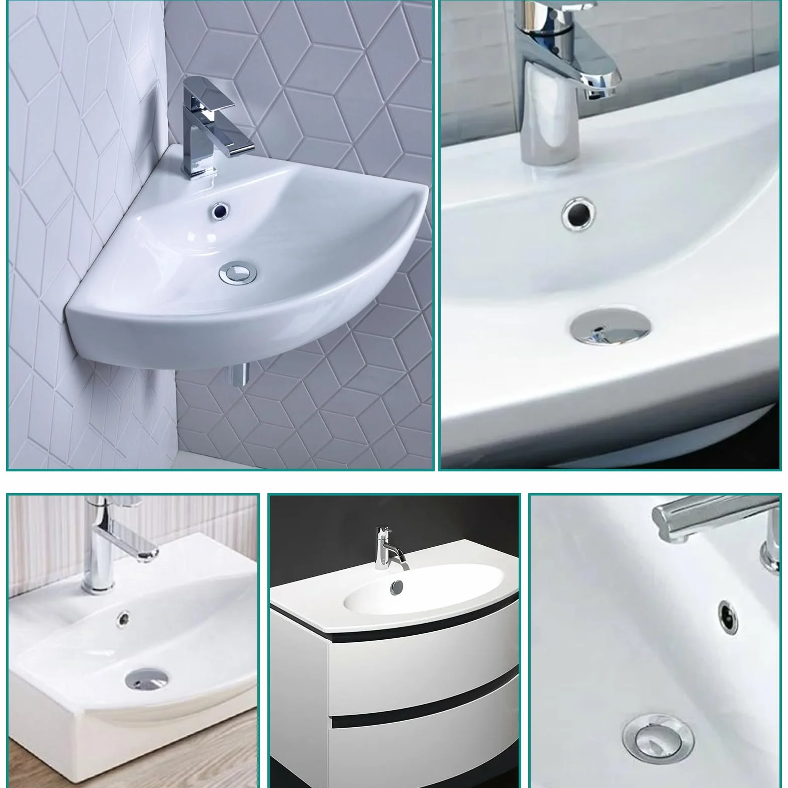 4 piezas de anillo de rebosadero para lavabo, roseta de rebosadero para baño, lavabo, lavabo, para adornar, tapón de rebosadero, robusto, plateado