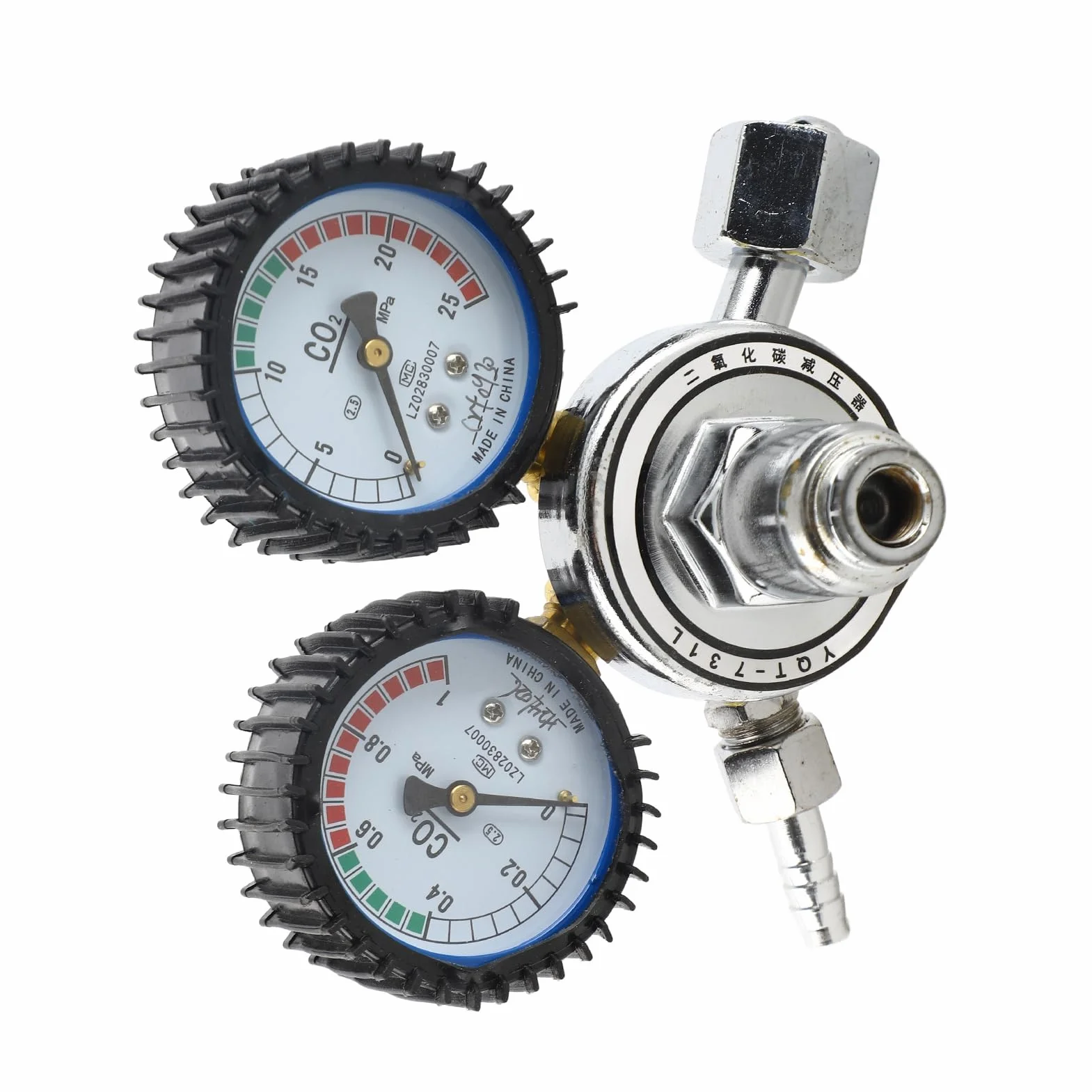 Regulador CO2 G5/8 para Soldadura y Cerveza Reductor Presión Gas con Doble Manómetro Válvula Seguridad Conexión W21.8