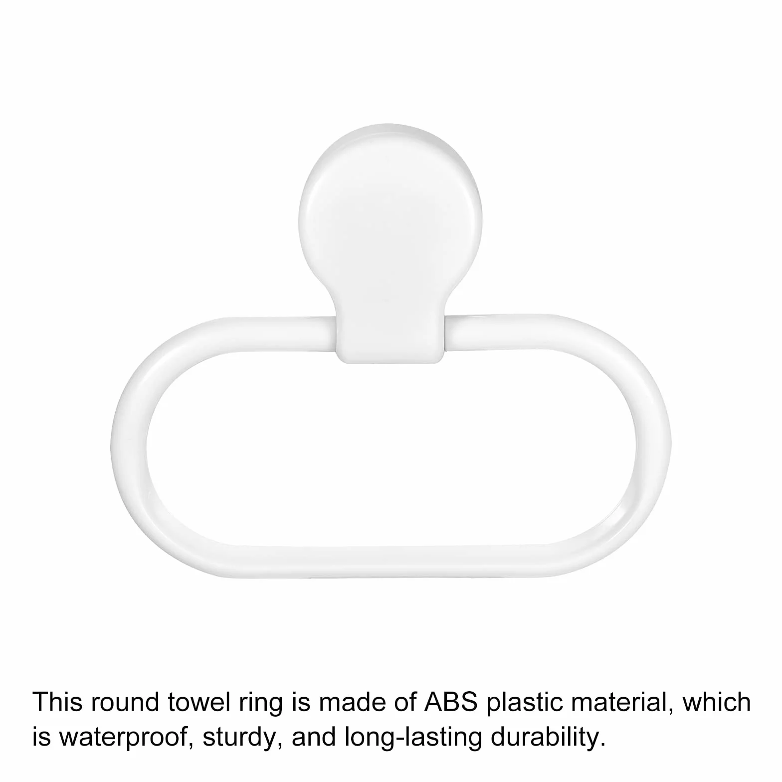sourcing map Pared Montado Ovalado Toallero Anillo ABS Colgante Soporte Autoadhesivo para Baño Cocina Accesorios, Blanco
