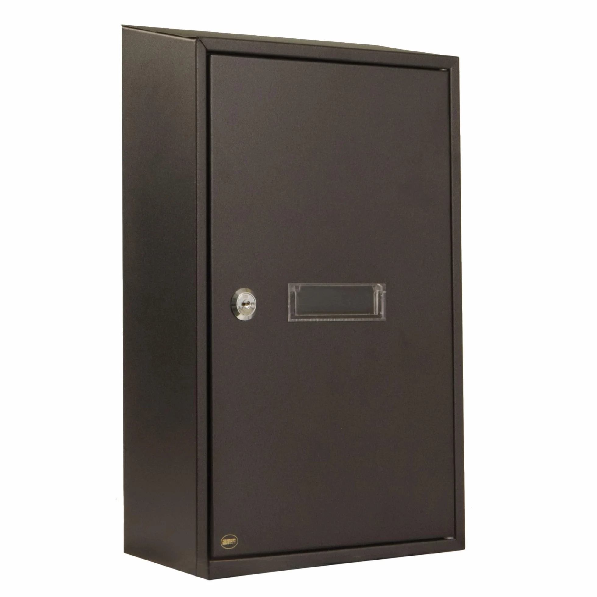 Amig - Buzón Recogecartas para Interior - Tamaño Compacto para DIN A4 - Apertura con Cerradura - Acero Negro- Fácil de Instalar en Puertas o Verjas - 40 x 25 x 10 cm