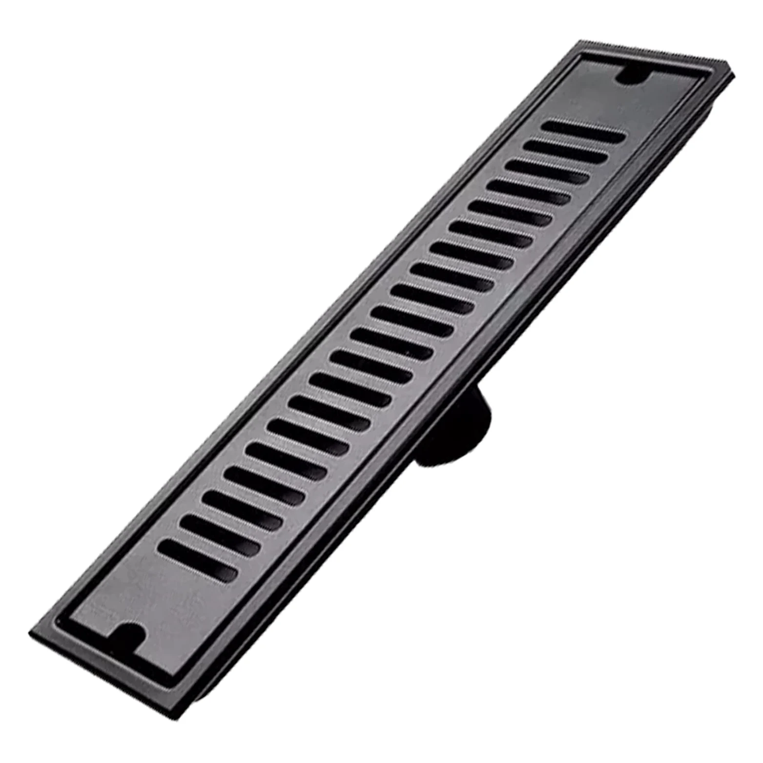 Canaleta de Ducha, 30 X 10cm Desague de Ducha Rectangular de Acero Inoxidable con Tapa de Rejilla Extraíble y Filtro, Drenaje Rápido, Sumidero Ducha Negro para Baño, Cocina, Balcón