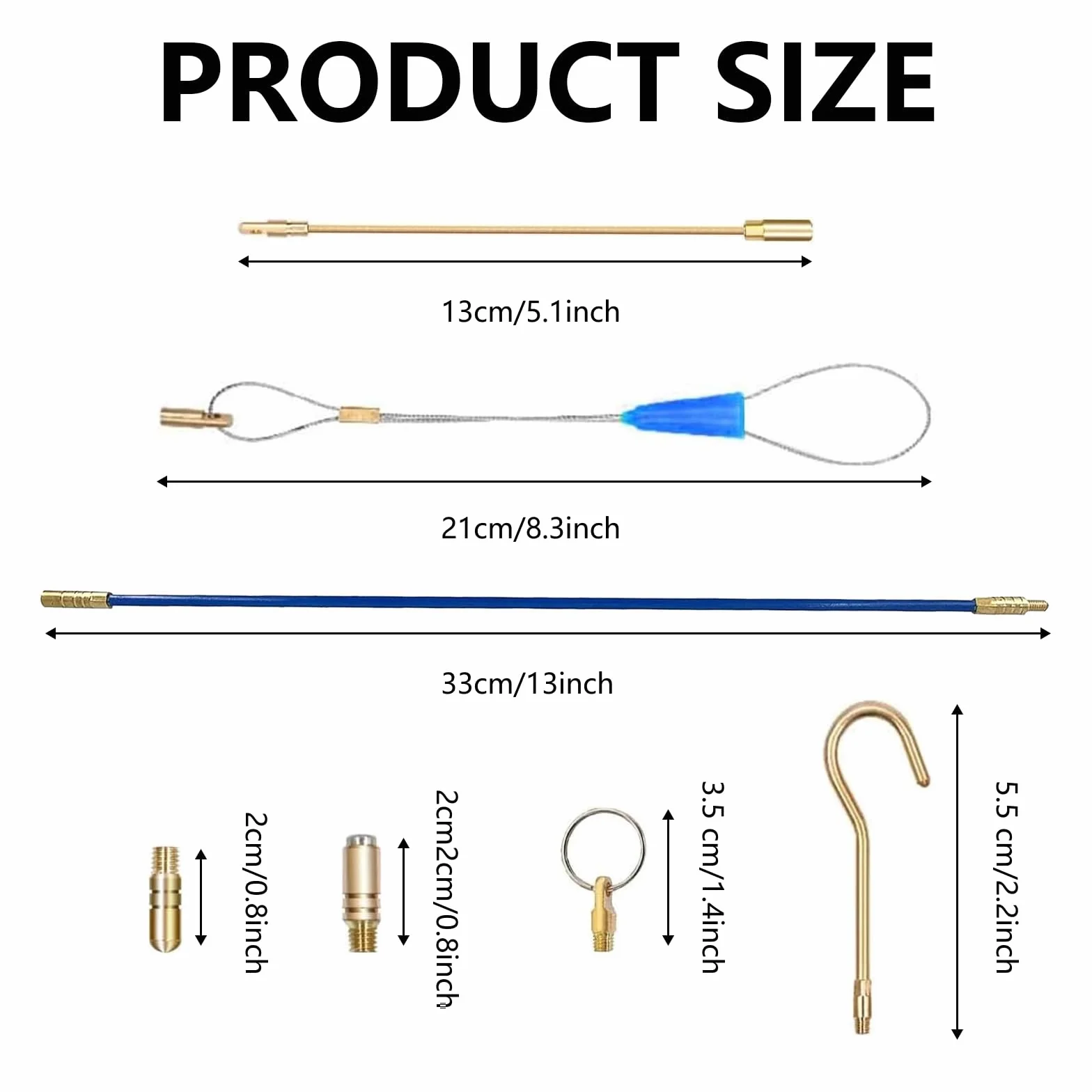 20 Varillas De Acceso Para Cables, Barra De Acoplamiento De Electricista, Kit De Entrada De Cable De Fibra De Vidrio, Espiral RetráCtil Con Muelle GuíA, Ayuda Para Tirar De Cables (33 cm)