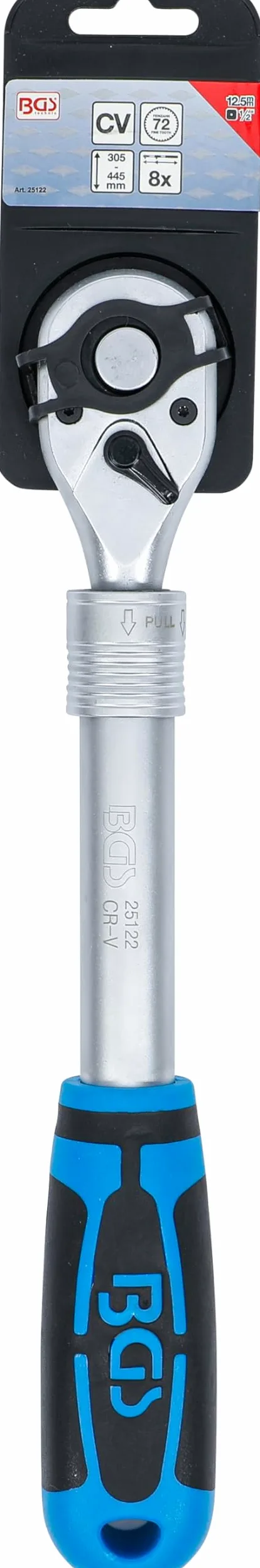 BGS 25122 | Carraca reversible, extensible | 12,5 mm (1/2") | 305-445 mm