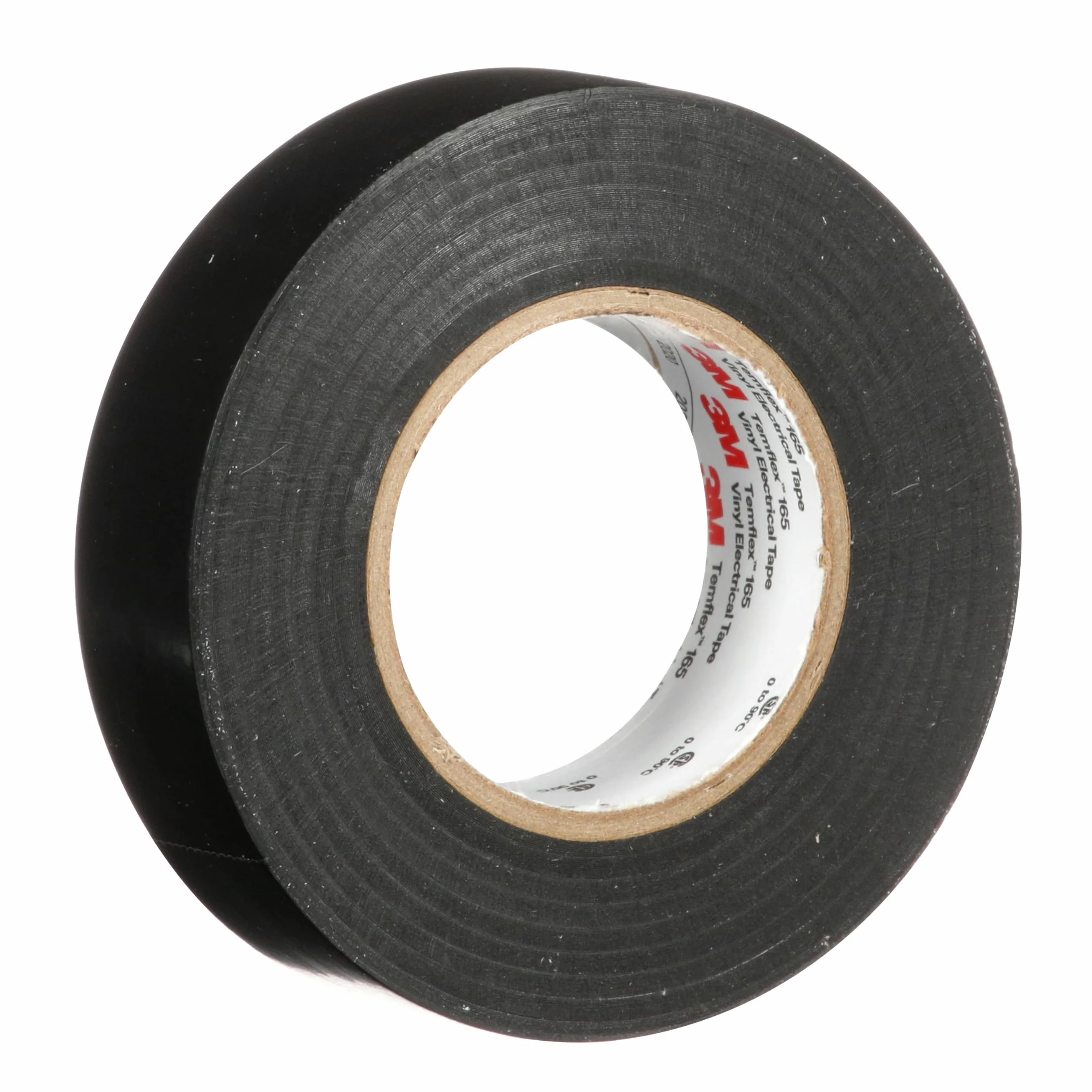 Temflex 3M Cinta eléctrica de vinilo 165, color negro, 19 mm x 25 m, 10 rollos
