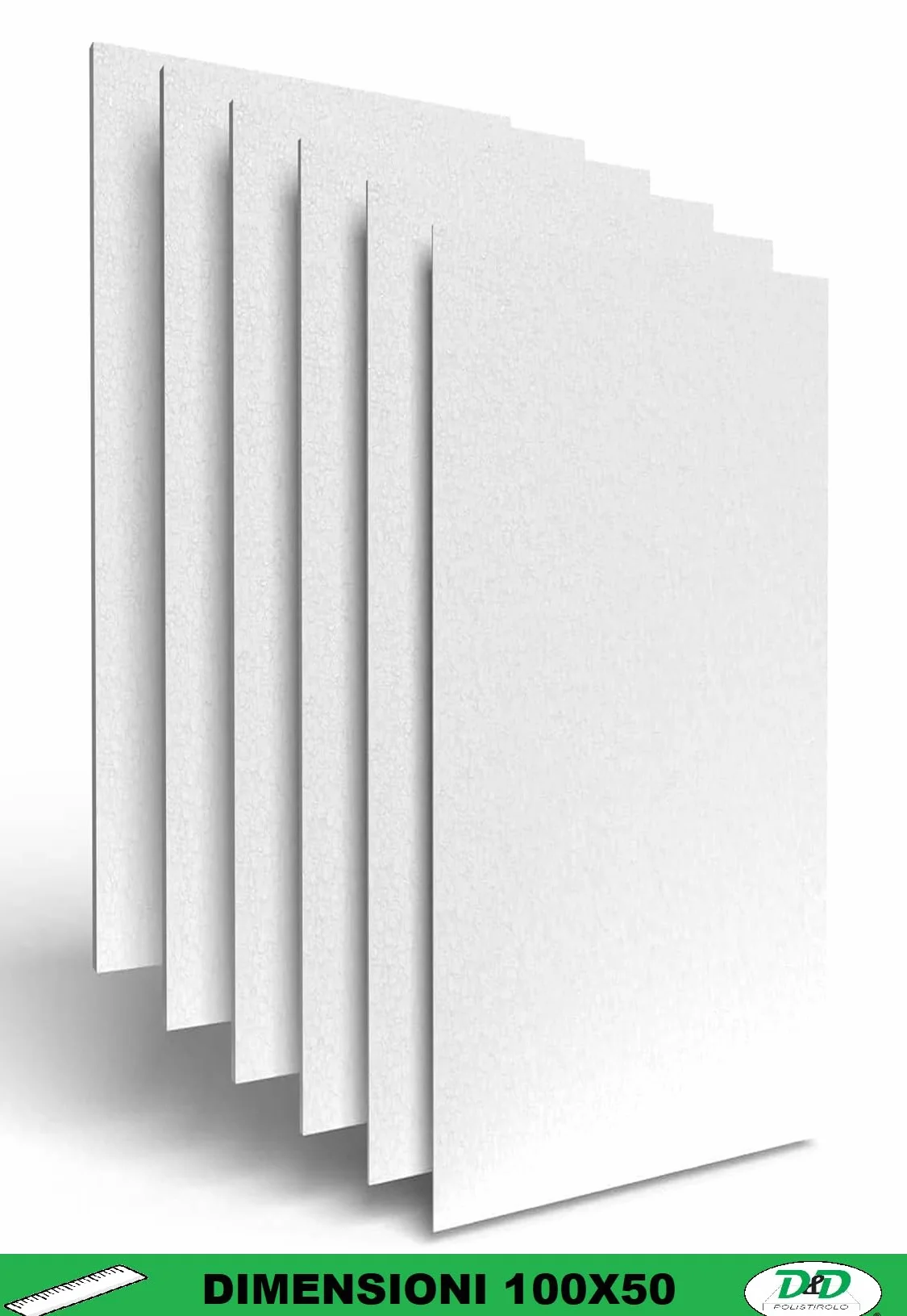 Polistirolo Láminas de poliestireno 100 cm x 50 cm 15 kg/m³ 18 placas 2 cm
