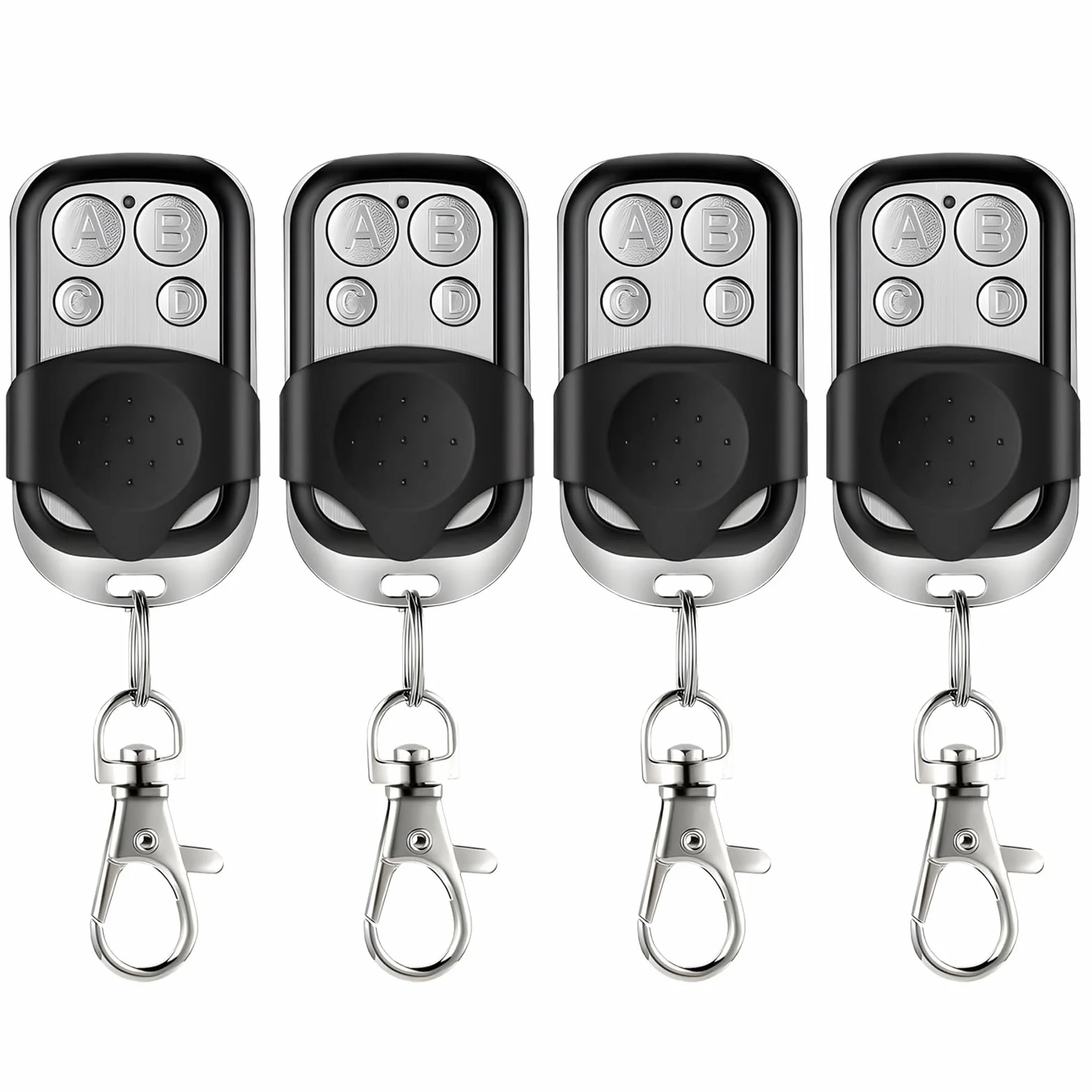 4 Piezas Mando Garaje Universal 433MHz, Mando Garaje Clonador con 4 Botones, MandoPuerta Garaje Codigo Fijo, MandoDistancia Garaje, MandodeGaraje, MandoParking para Puerta deGaraje Automática