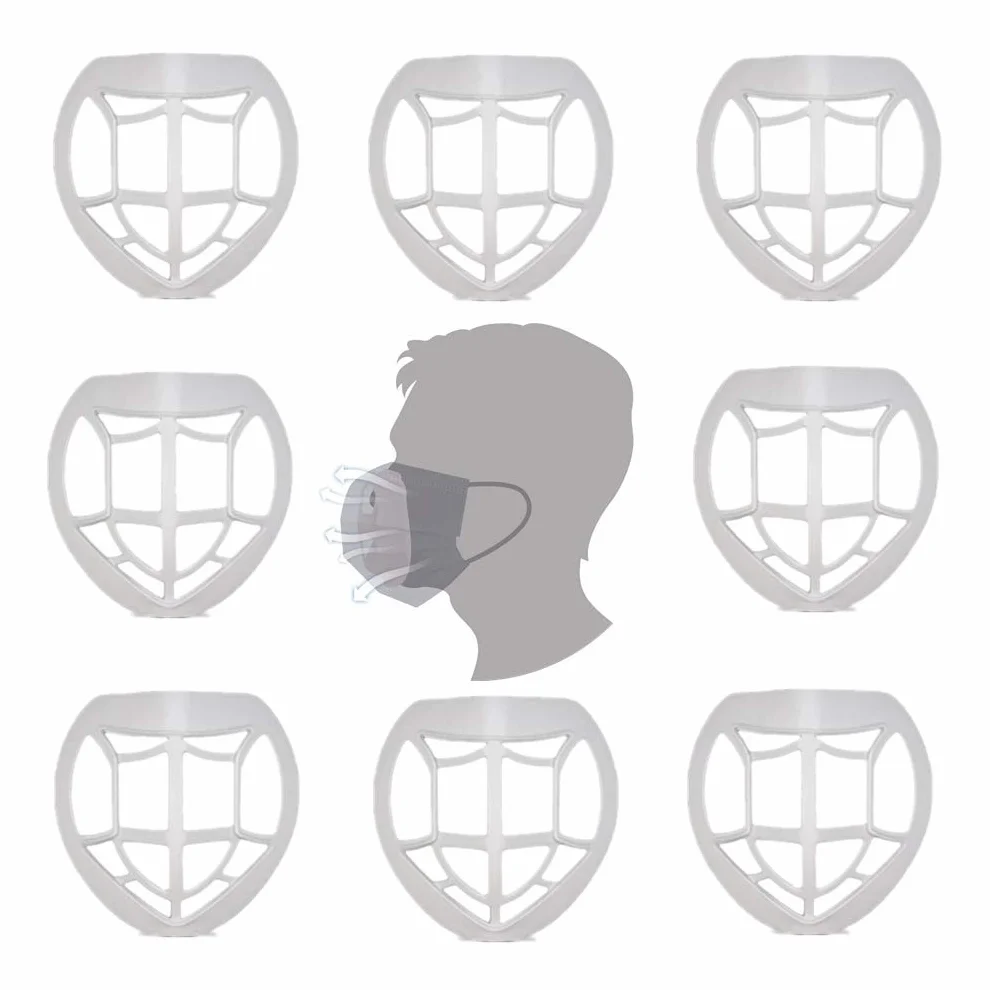 Ulalaza 9Pcs Soporte de máscara 3D Protección de lápiz Labial Máscara Facial Marco de Soporte Interno Más Espacio para una respiración cómoda