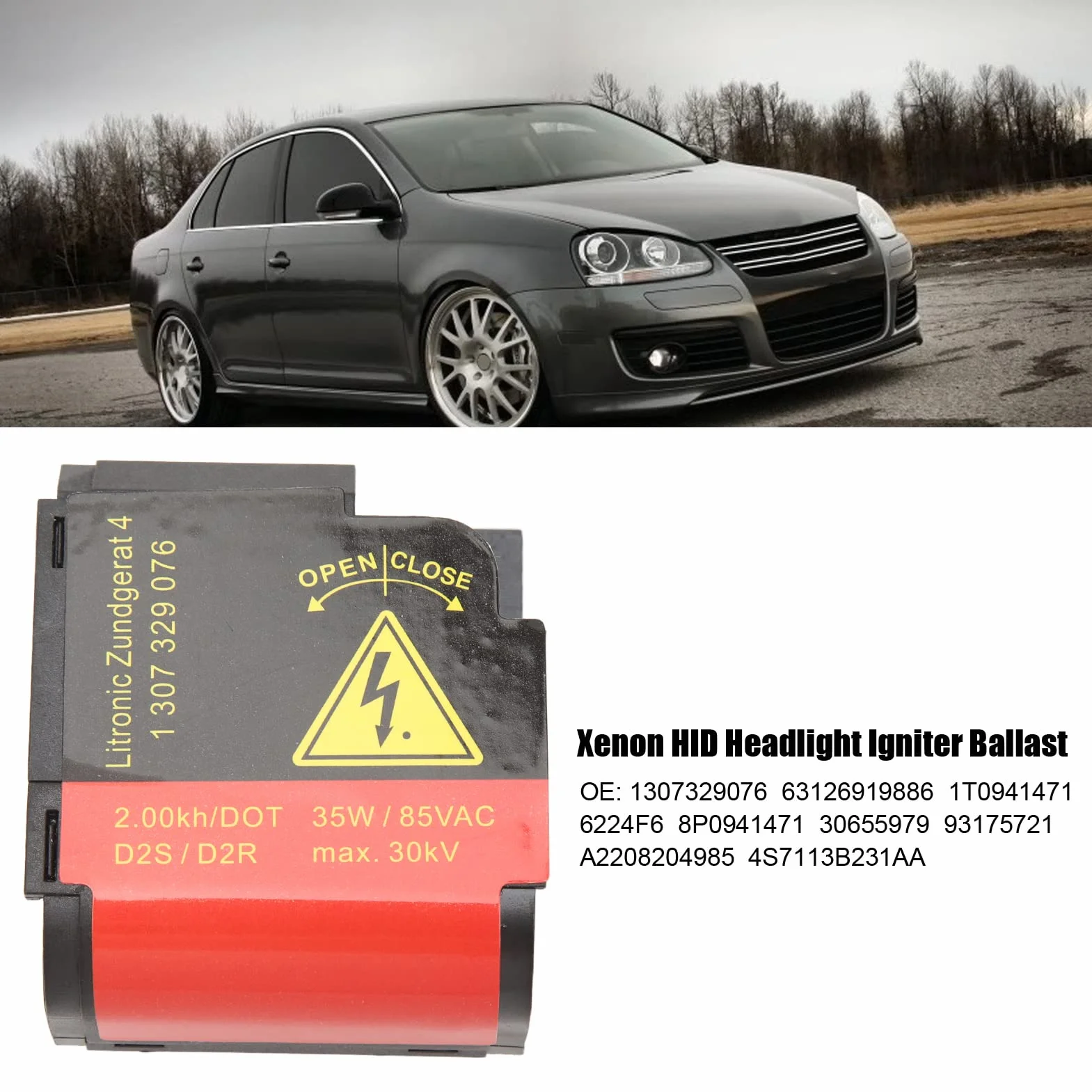 Focket Balasto de Faro de Xenón, 1307329076 Balasto de Encendido de Bombilla de Xenón Encendedor de Faros Compatible con W220 CL ​​SL W169 Mondeo MK3, 8P0941471 6224F6