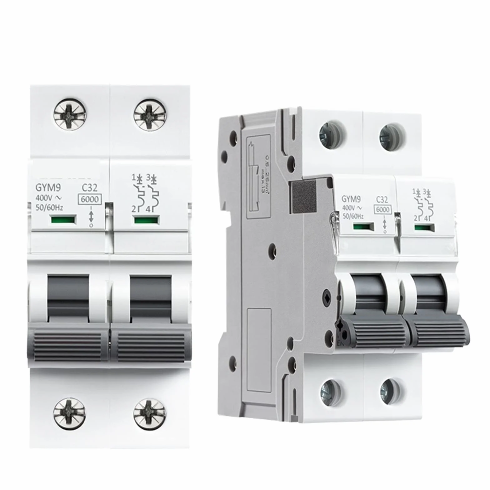 GYM9 2 polos MCB Din Rail Mini disyuntor 230V 6A-63A AC tipo 1 Uds(50A)
