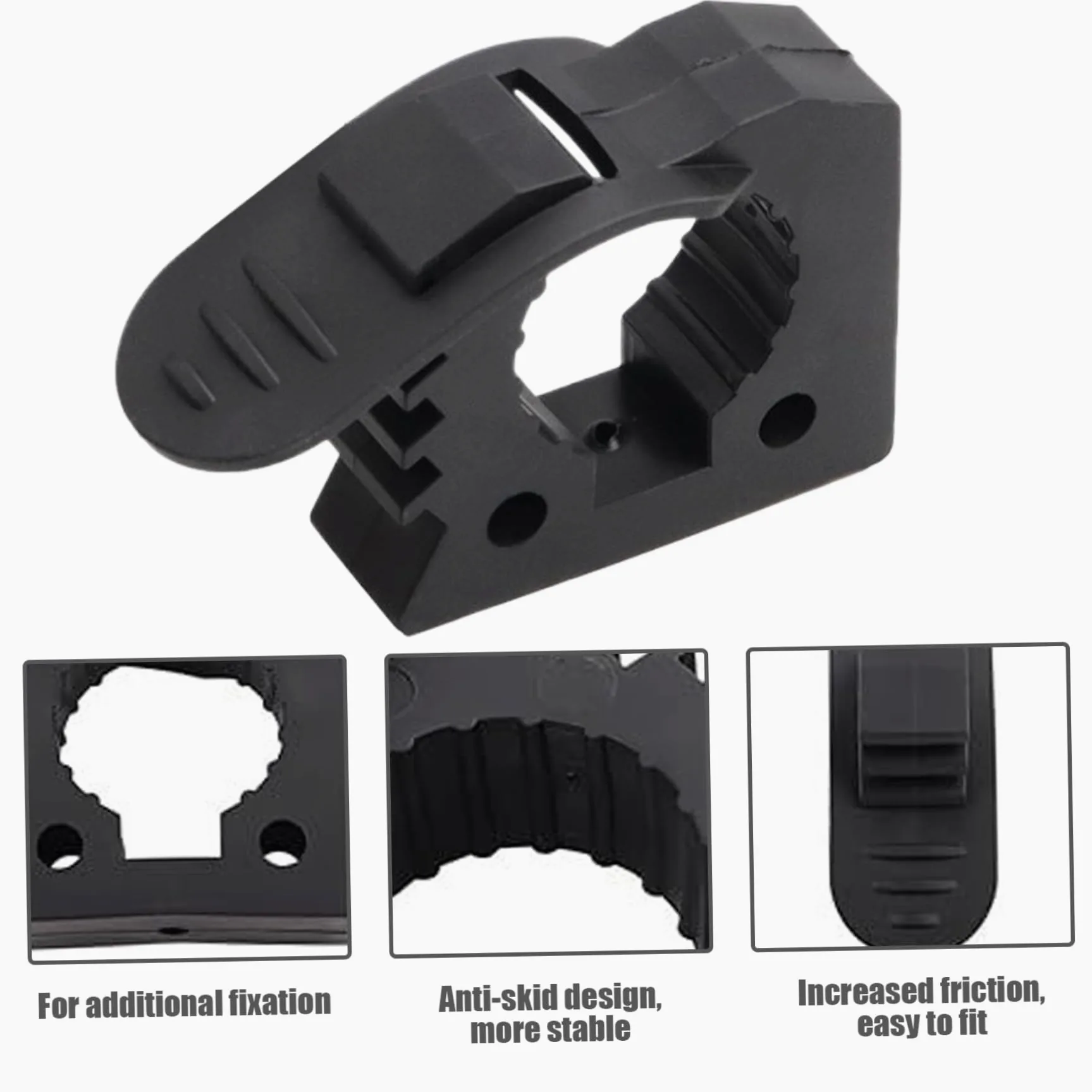 Montaje de abrazadera de liberación rápida, agarre de abrazadera de goma, 4 piezas sin deslizamiento universal Strong Load TUV ATV Van Camiones de agarre de agarre para el hacha de pala-1.18-1.57 pul