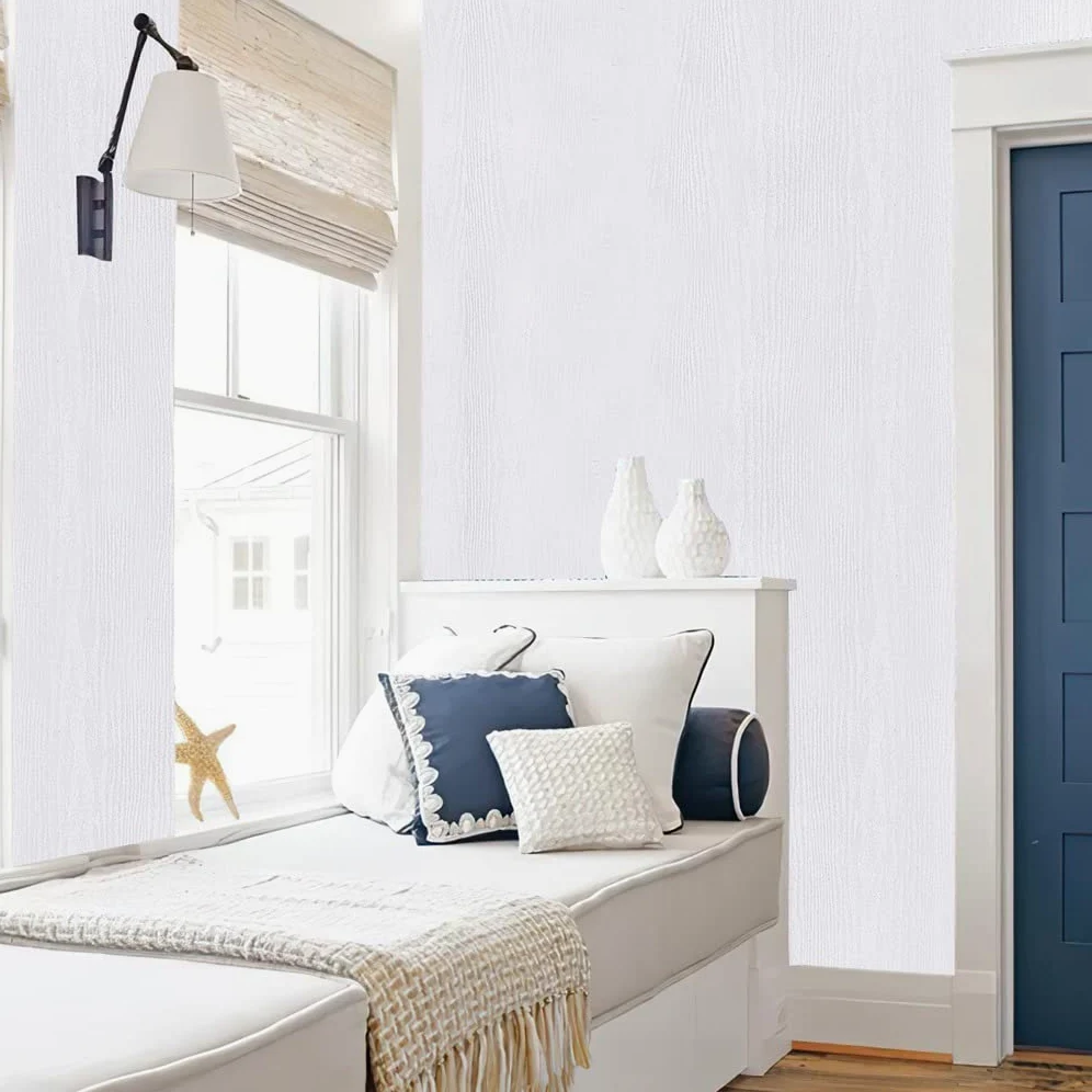 Arthome vinilo adhesivo muebles Madera Blanco, 44cmx10m Papel Pintado Autoadhesivo,Contacto Papel Adhesivo Decorativo para Encimeras, Muebles, Revestimiento de Paredes, Fácil de Limpiar Removible