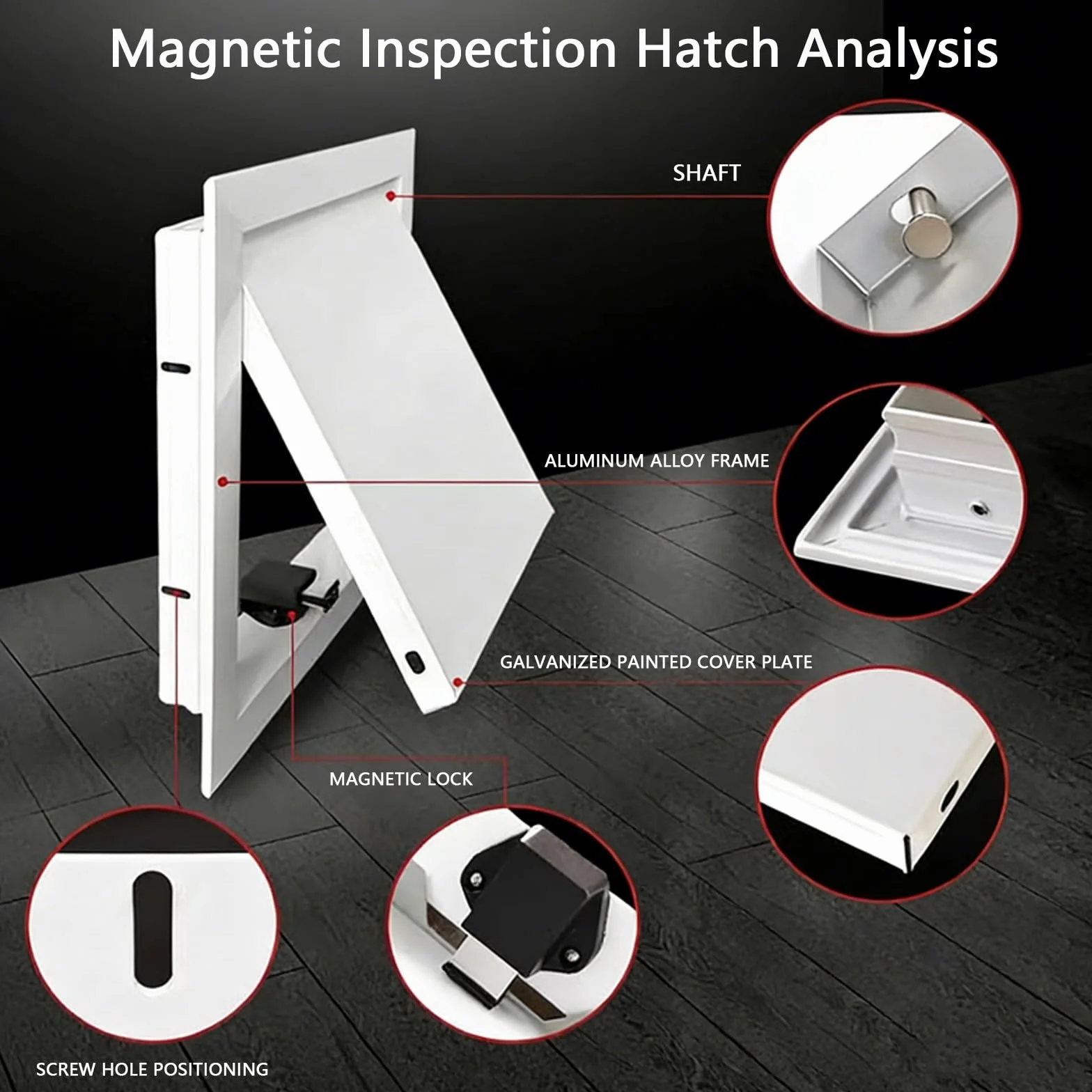 Paneles De Acceso For Paredes Y Techos, Cubierta De Inspección De Metal, Trampilla De Inspección Magnética De Aleación De Aluminio, Oculta Fácilmente Tuberías(White,20x30cm)