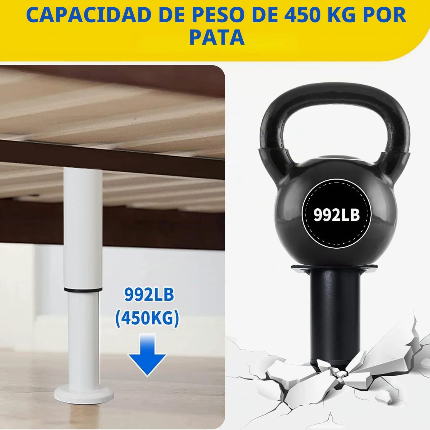2PCS Patas Pies Ajustables Pata de MeAjustable,Regulables con 16 Kit Destornillador y Tornillos,para Armarios Mesillas de Noche Camas Escritorios Cómoda Estantería (Blanco, 40-70 cm)
