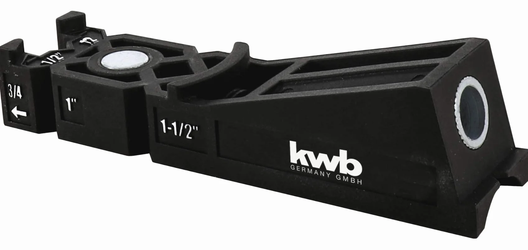 kwb Plantilla de perforación para agujeros de bolsillo, incluye taladro, parada de profundidad y TX-20 bits. Conexiones precisas de esquina para muebles y estanterías. Adecuado para diferentes