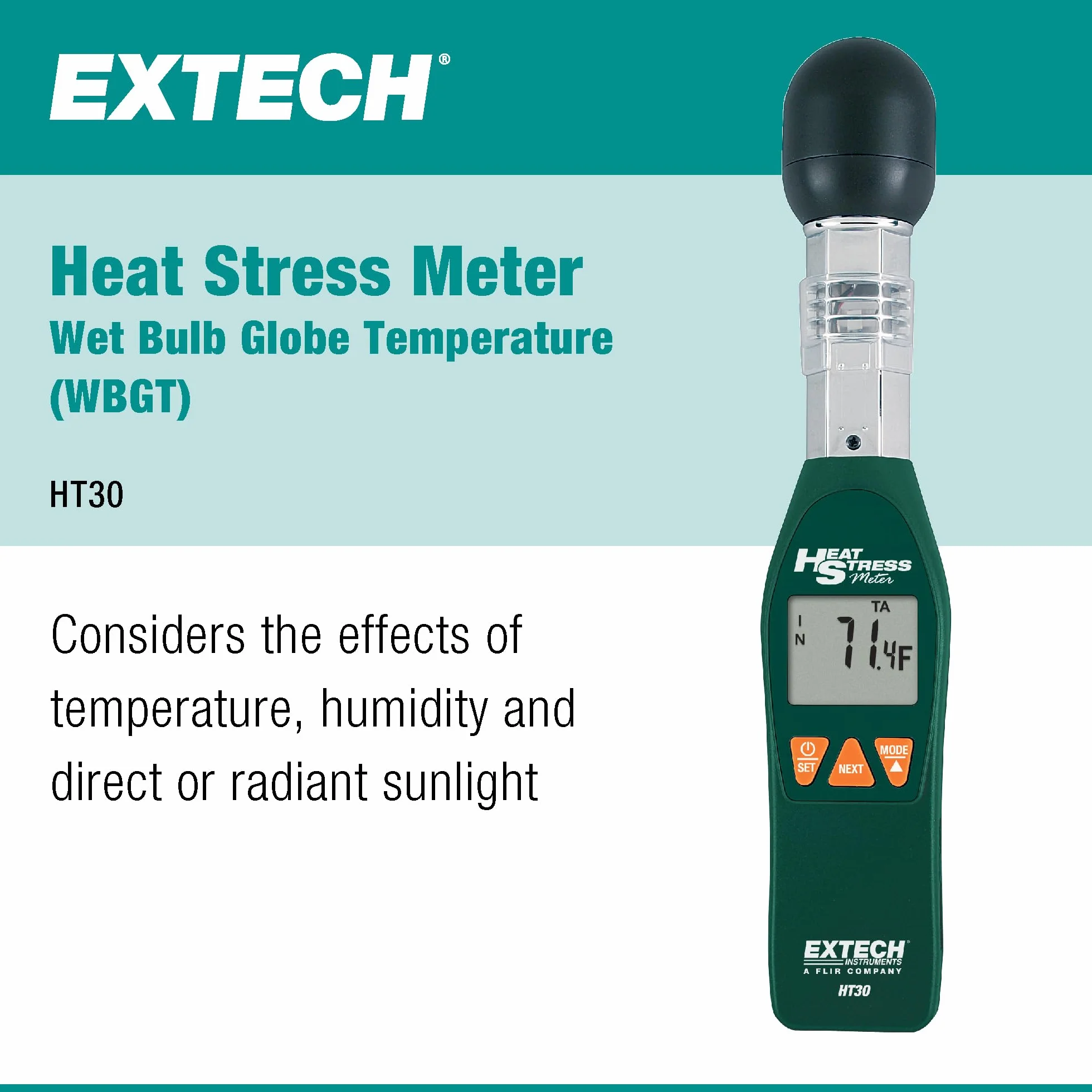 Extech HT30 Medidor de WBGT de estrés térmico