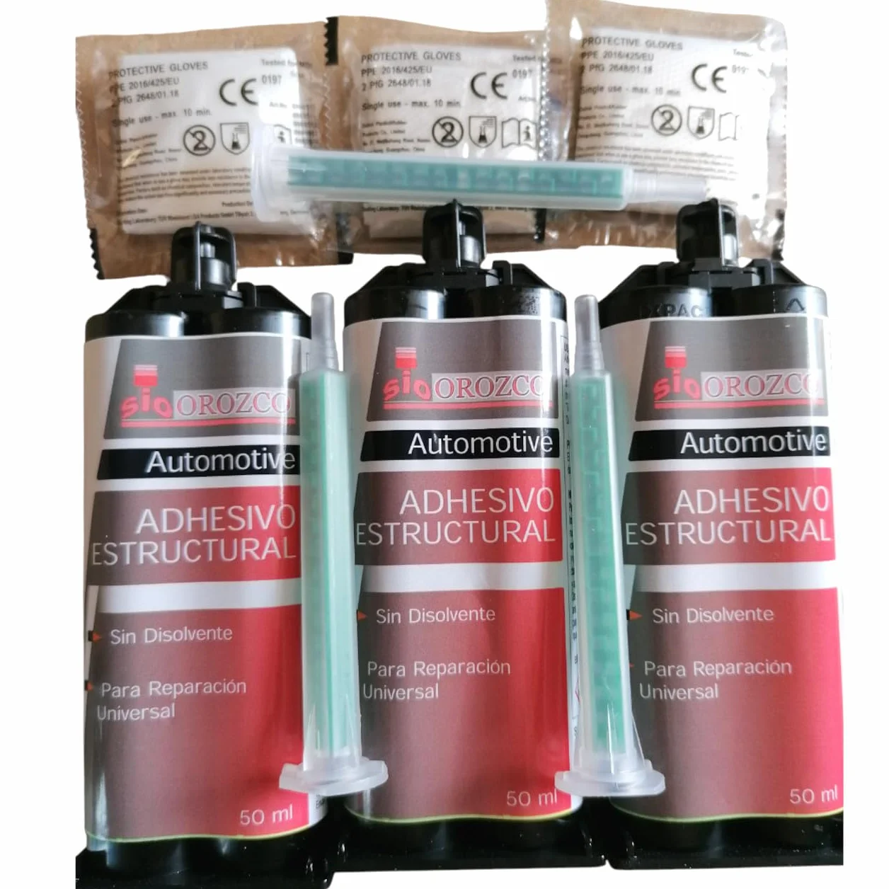 SIO 6x Adhesivo Epoxi Bicomponente 50 ml – Pegamento Estructural 2 Componentes Alta Resistencia – Unión Metal, Plástico, Madera, Cerámica – Secado Rápido – Uso Profesional Automoción y Bricolaje