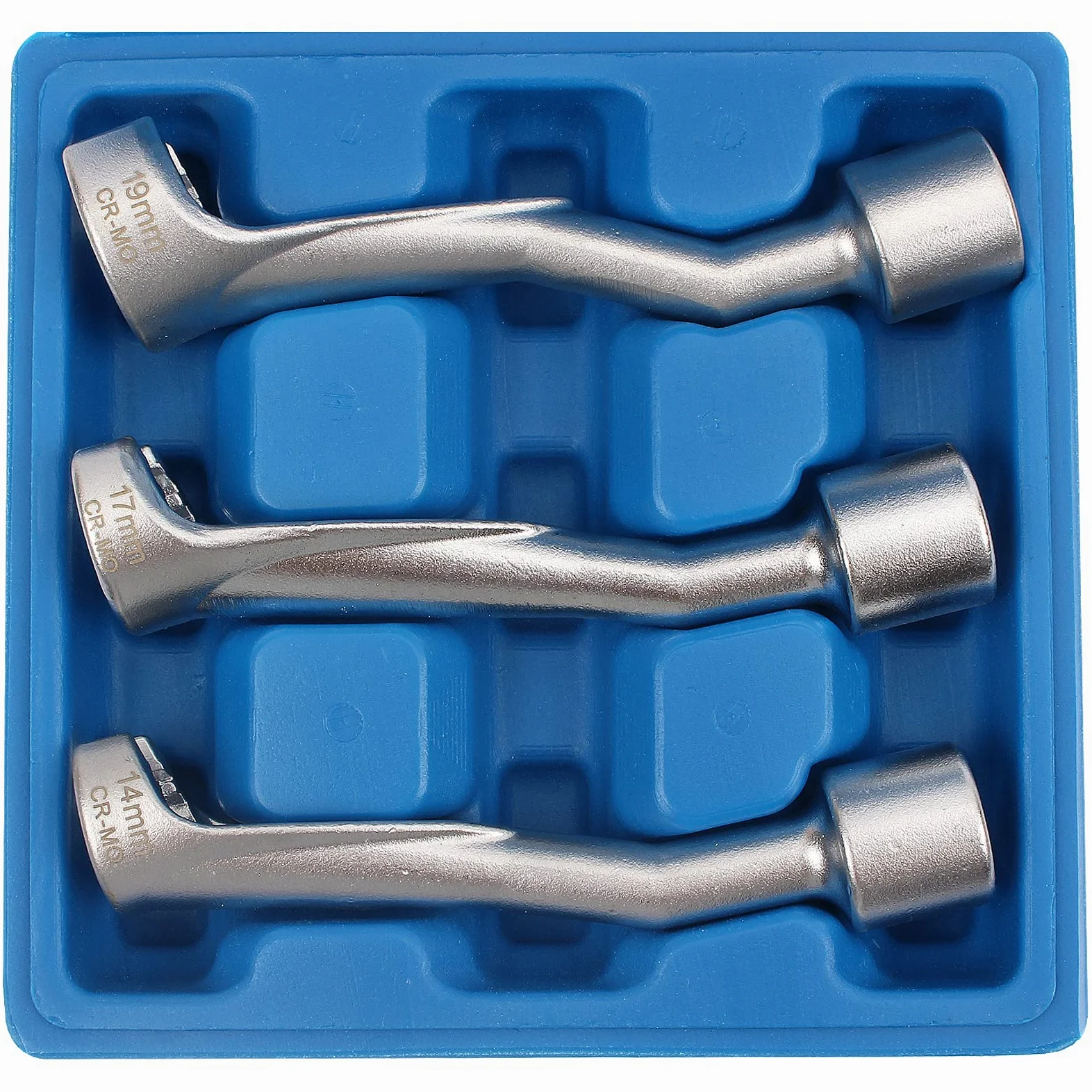 CCLIFE 3 piezas Juego de Llave Especial para Tubos de Inyección 1/2" Llaves Inyectores 14/17/19mm, llave de tubo con anillo de apertura de 6 lados, CR-MO