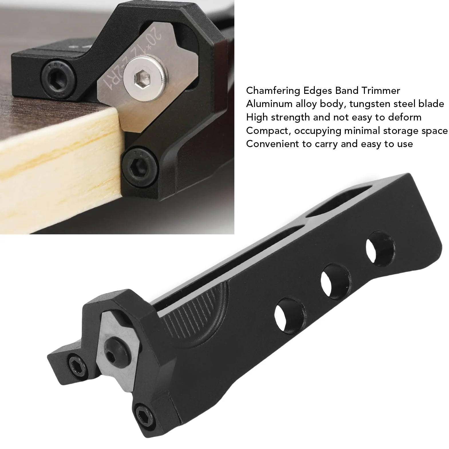 Recortadora de Bordes para Carpintería, Cepillo Carpintero de Arcos Profesional de Aleación de Aluminio para Bordes de 0,8-2mm, Cortabordes Manual, para Biselar, Alisar y Desbarbar