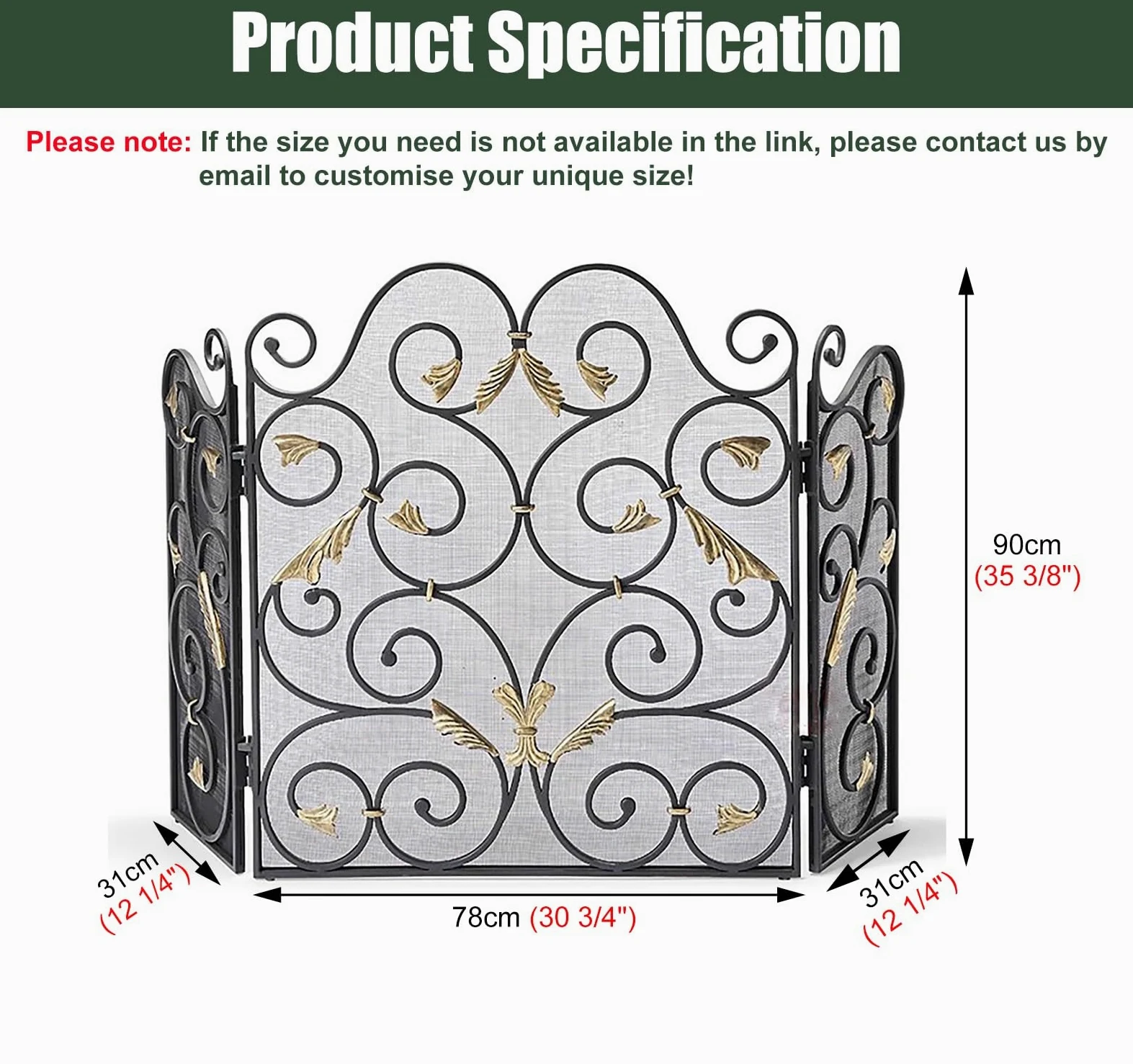 Salvachispas Chimenea Mamparas Negras para Chimenea de 55" de Ancho X 35" de Alto, Cubierta Protectora Plana de 3 Paneles para Estufa de Leña Rústica Vintage, Malla Plegable Antichispas para Leña