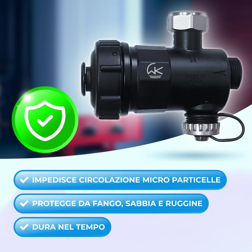 WK - Filtro desatascador magnético para caldera, útil para filtración de agua, protege el sistema térmico de las impurezas