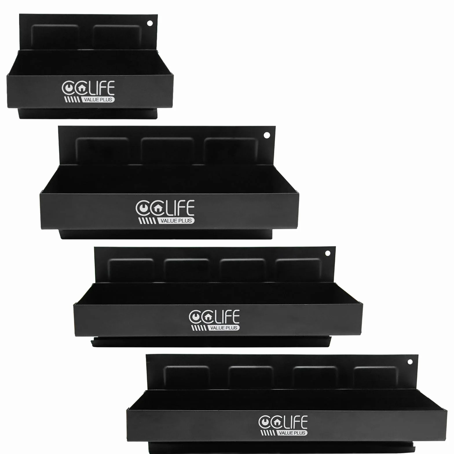 CCLIFE 4 Piezas Juego de Magnetico Bandeja Estante Magnéticas Bandejas para Herramientas150-210-270-310mm
