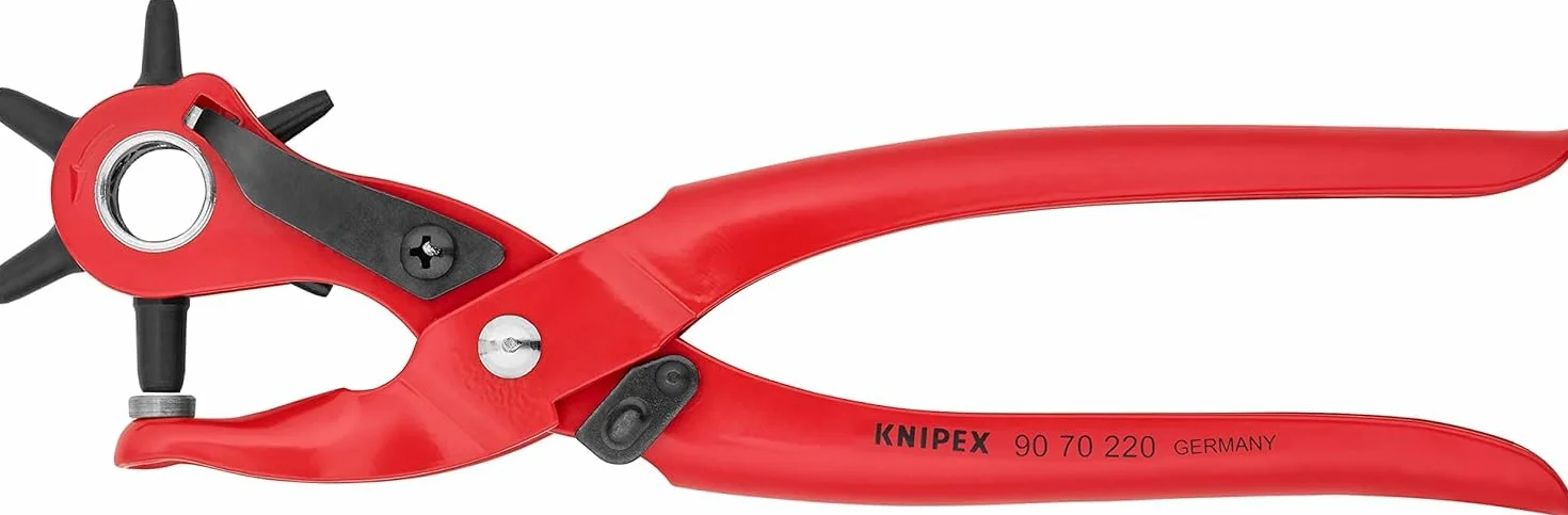 KNIPEX Sacabocados de revolver recubierto de pintura pulverizada, rojo 220 mm, 90 70 220 EAN