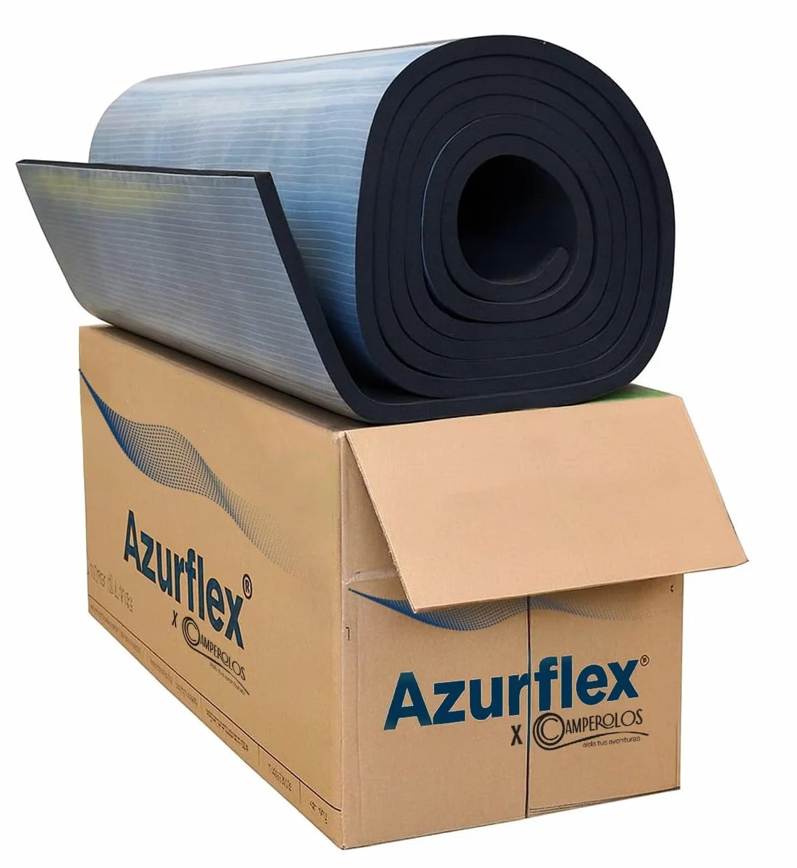 Aislante Térmico de Caucho autoadhesivo Azurflex 10mm 20m2 (20m x 1m)
