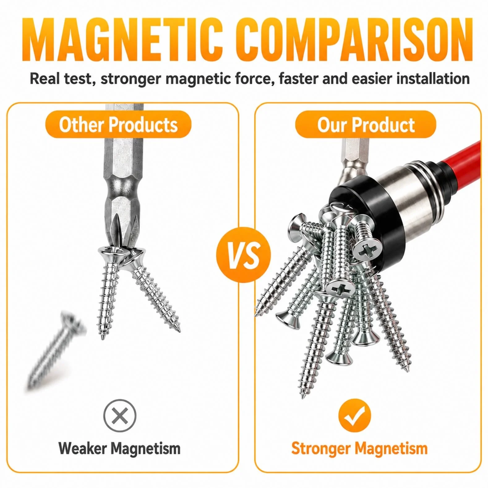 Juego de 4 puntas magnéticas PH2 de 1/4", punta de destornillador de posicionamiento para yeso y paneles de yeso, ajuste de profundidad de tornillo, para taladro y atornillador eléctrico inalámbrico