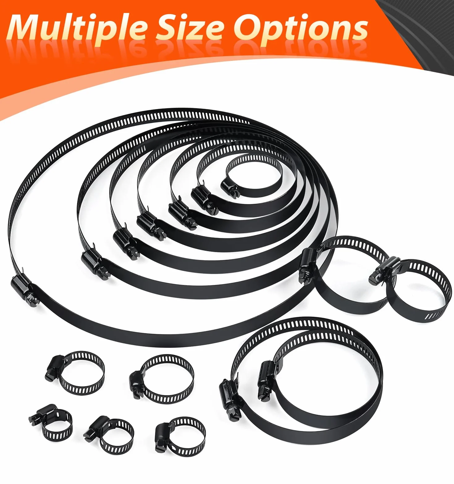 Abrazaderas para manguera 118-140mm, 4 piezas, acero inoxidable, para piscina y ventilación