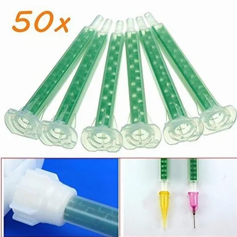 50Pcs F6-16 Green Ab Glue Tubo De Mezcla Boca Estática Sección 16 Boquillas