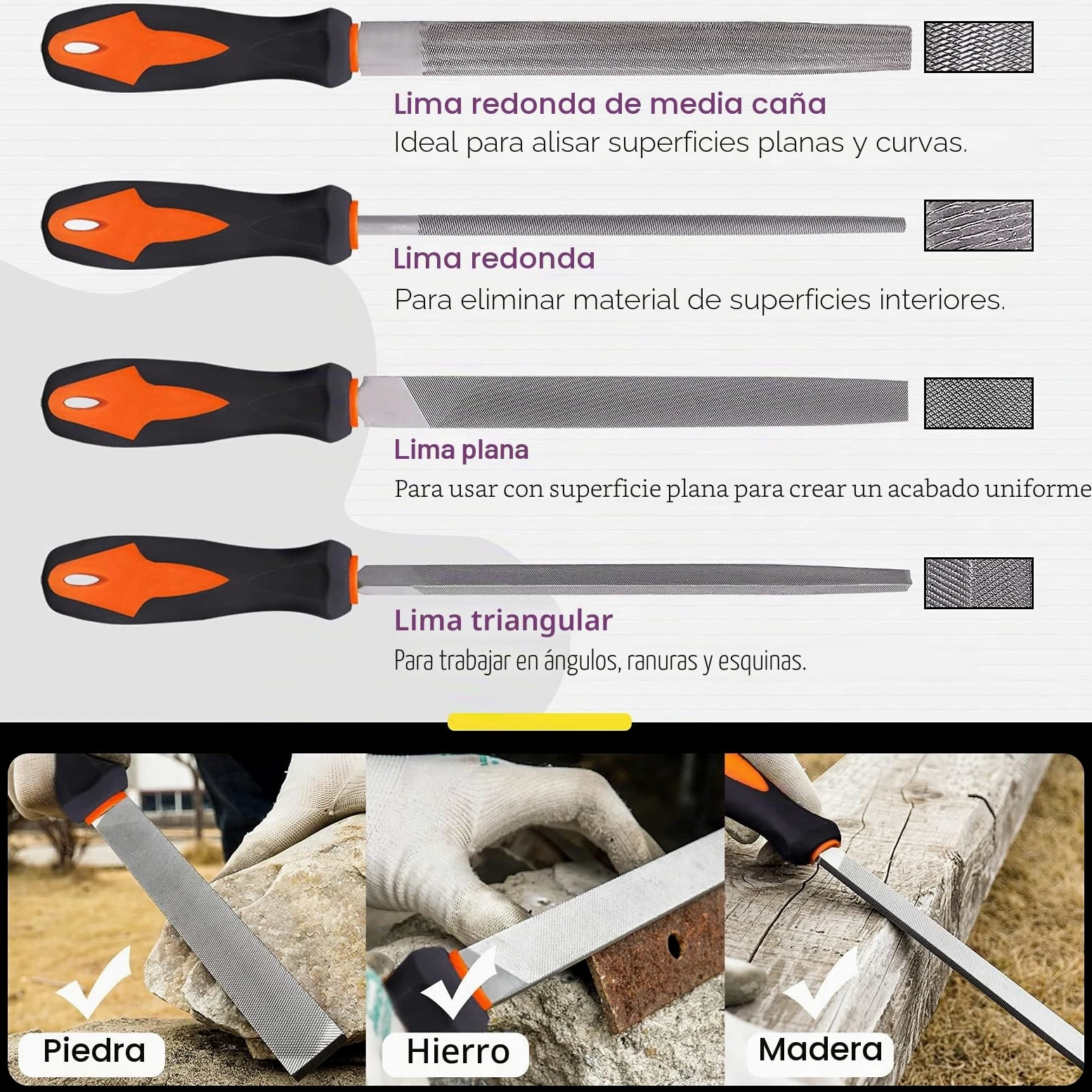 Swpeet Juego de 24 limas de metal con lima de madera 4 en 1 y kit de cepillo de alambre con funda de transporte, limas de aguja, limas planas, lima triangular redonda media redonda para dar forma a