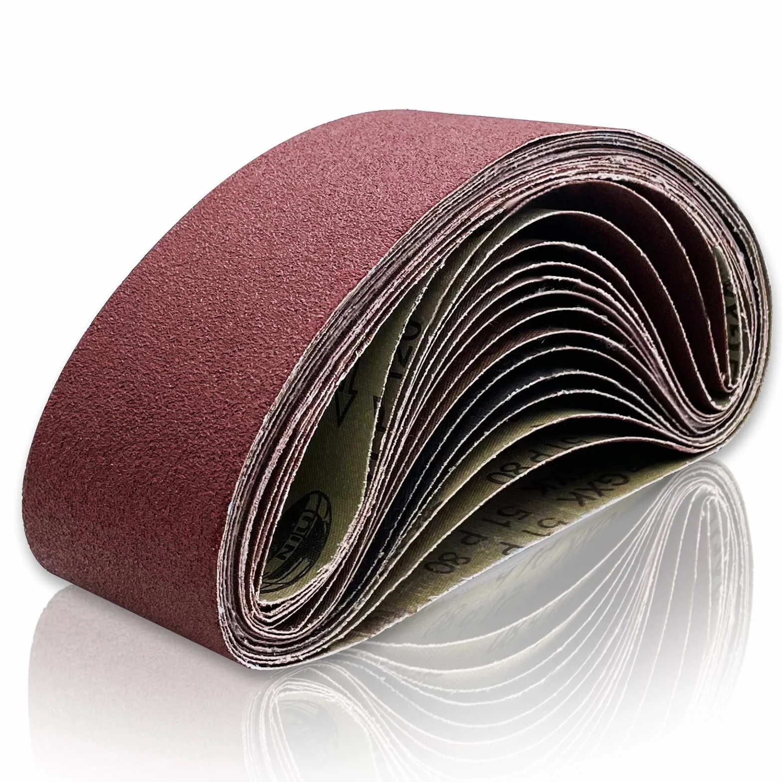 Bandas de Lijado, Juego de Bandas de Lijado de 75 x 533 mm Cada una 3 x Grano 80/120/150/240/400 para Lijadora de Banda Estacionaria, Lijadora de Disco de Banda (15 Piezas)