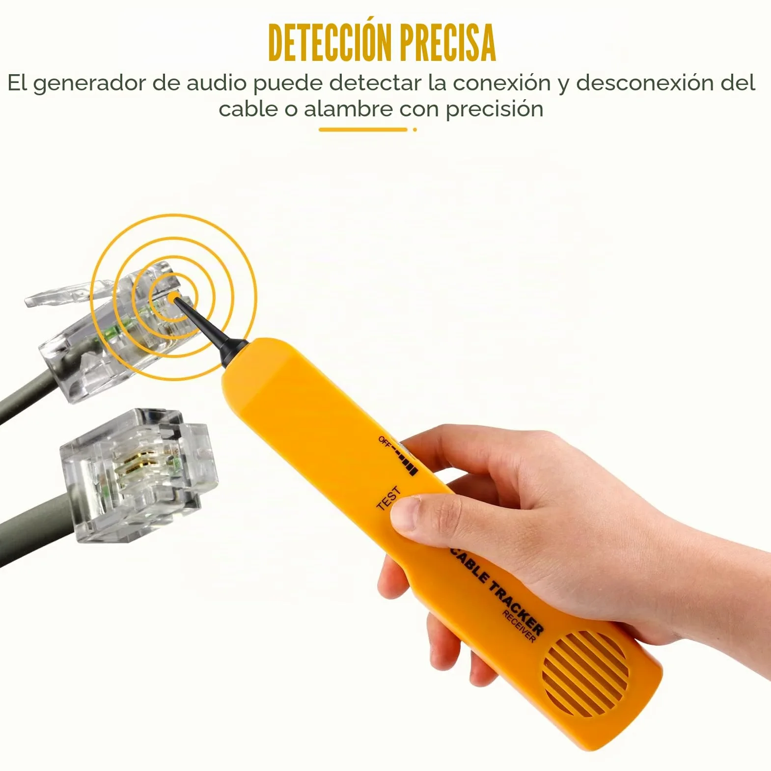 Probador de Circuito y Trazador de Cables, Generador de Tono, Probador de Cable de Red Enchufe RJ-11, Búsqueda y Localización, Continuidad del Circuito de Prueba