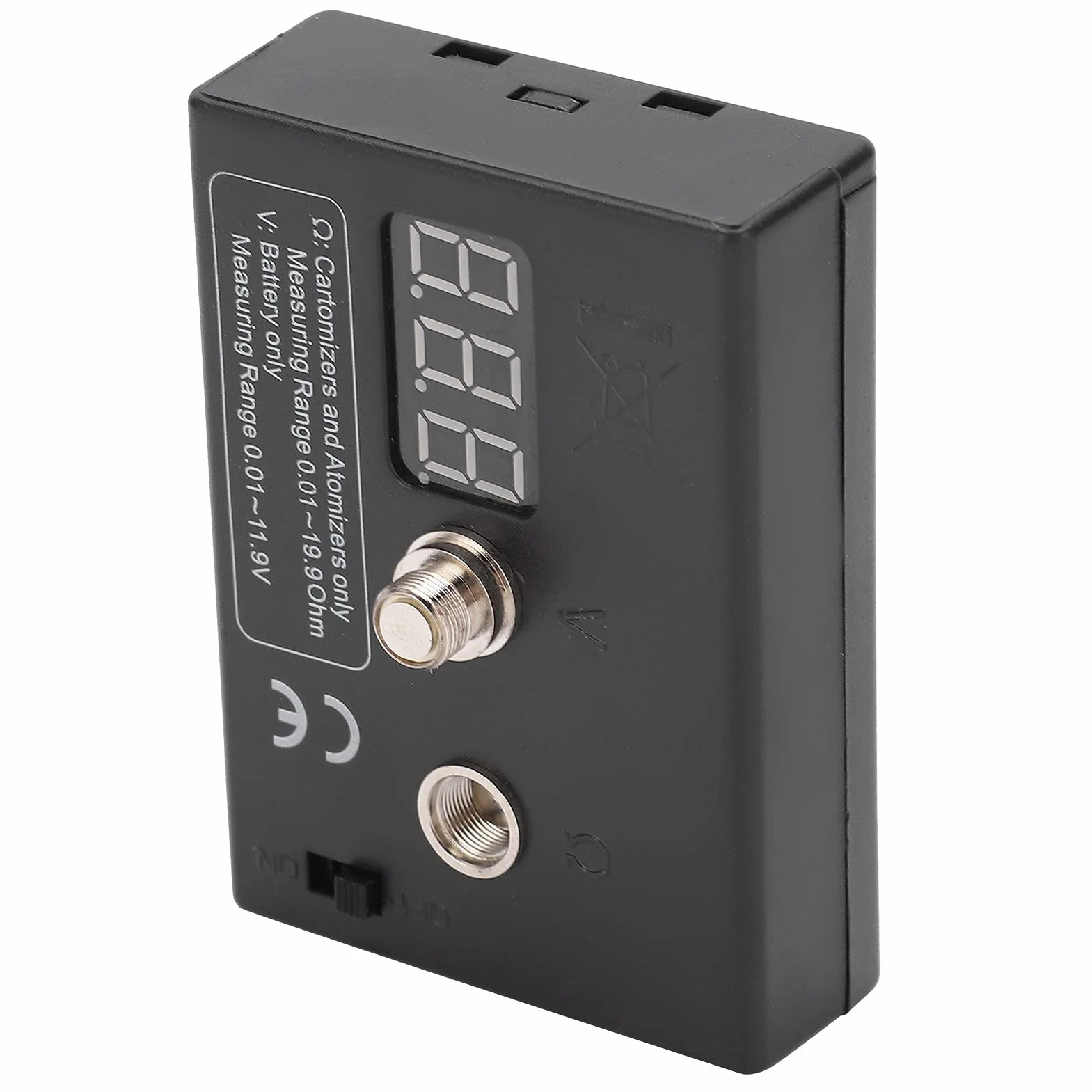 Fafeicy Medidor de ohmios de resistencia 0.01～20Ω Probador de bobinas 510 808D M7 M8 3V
